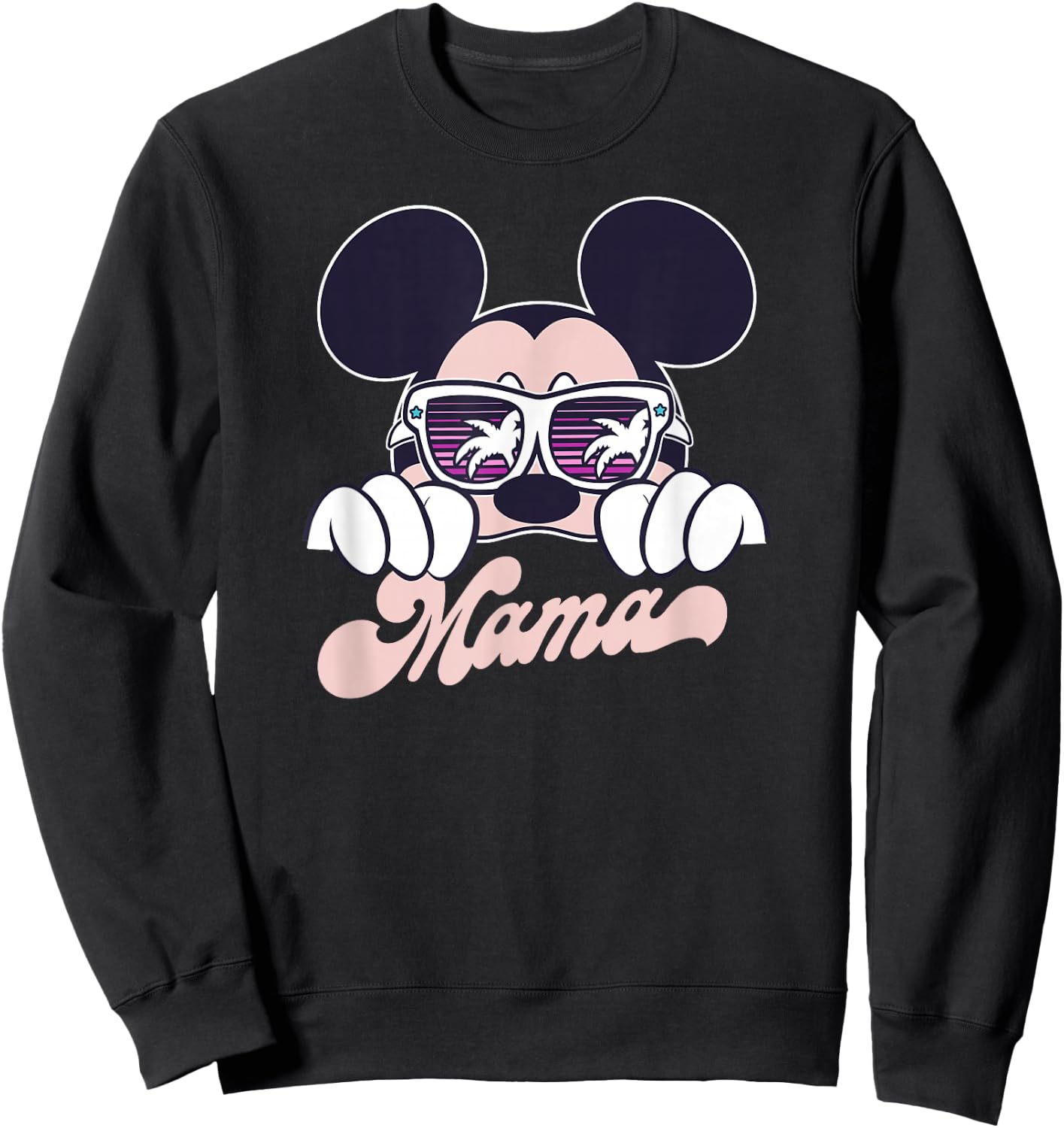 Disney Mickey And Friends Cool Mickey Summer Vibes Mama Logo Sweatshirt - Sweatshirt | Black