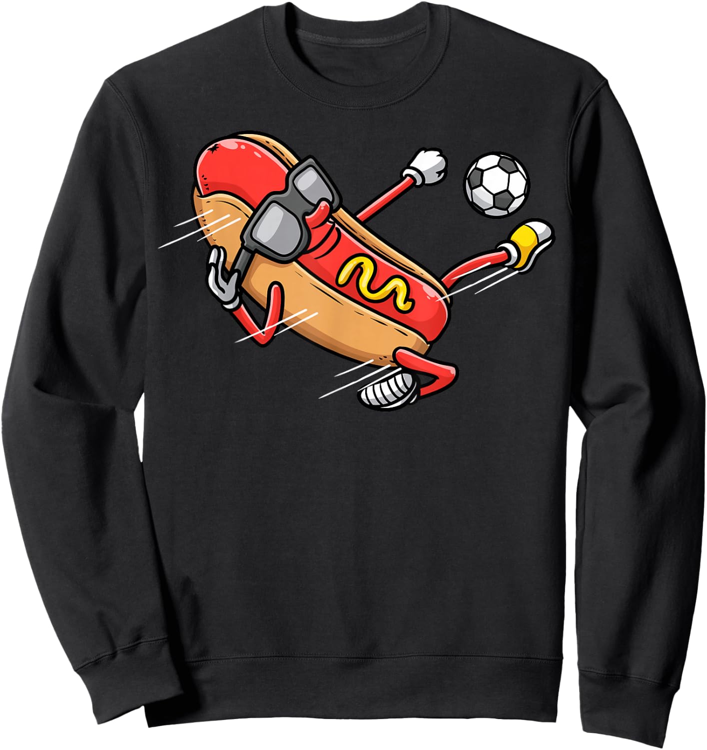 Soccer Player Hotdog Hot Dogs Playing Soccer Sweatshirt - Sweatshirt | Black