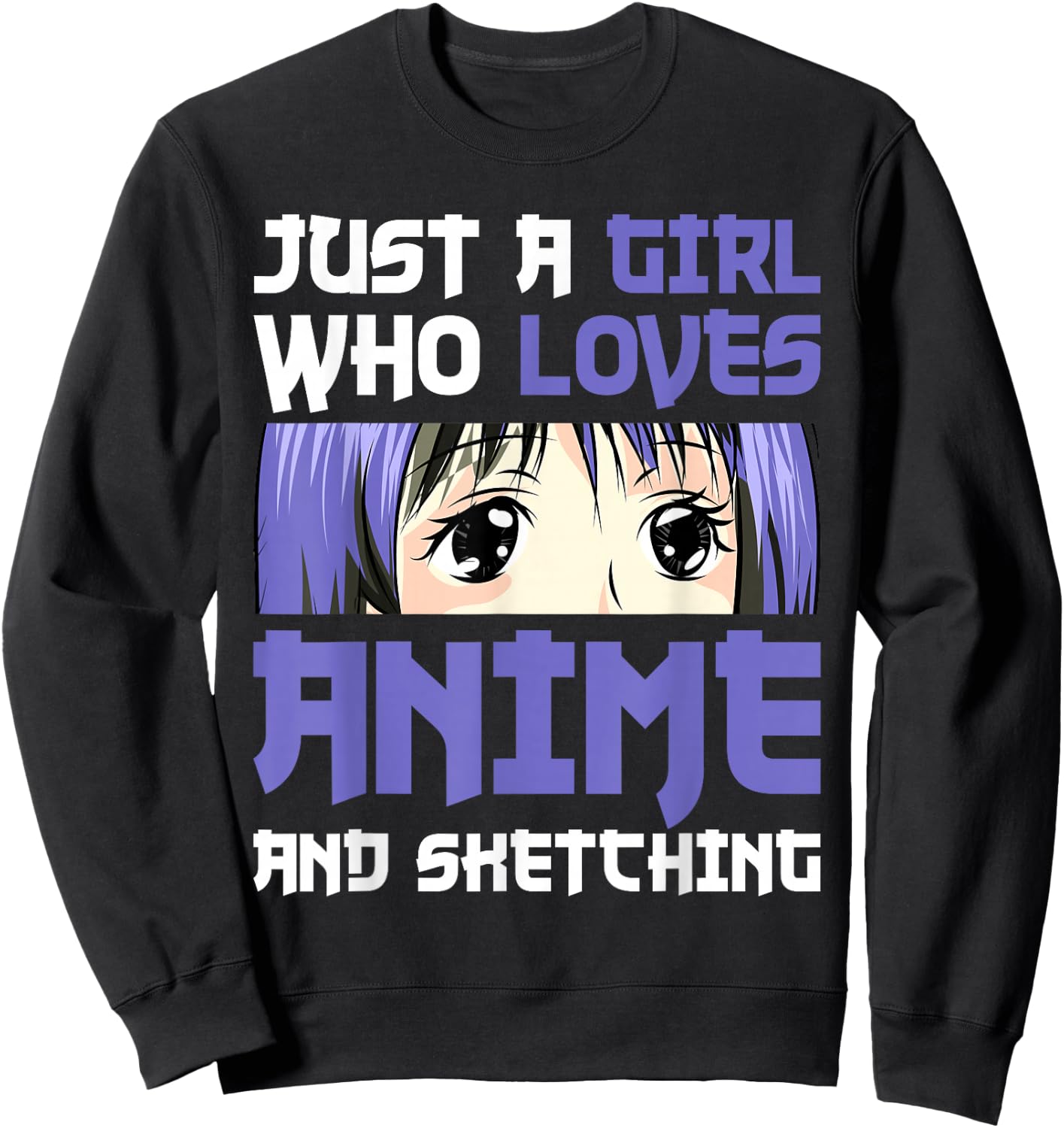 Japanese Manga Drawing Otaku Gift Girl Anime Sweatshirt - Sweatshirt | Black