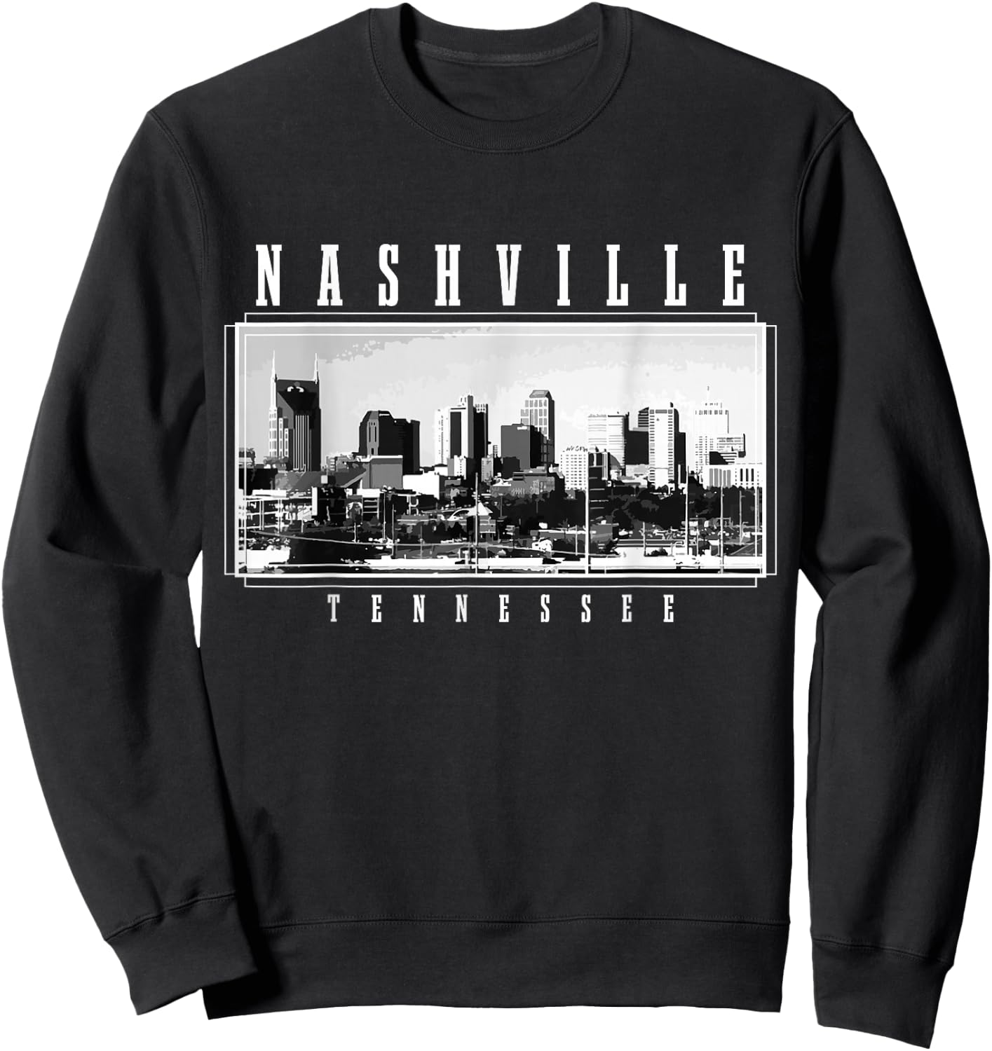 Nashville Skyline Tennessee Vintage USA America Souvenir Sweatshirt - Sweatshirt | Black