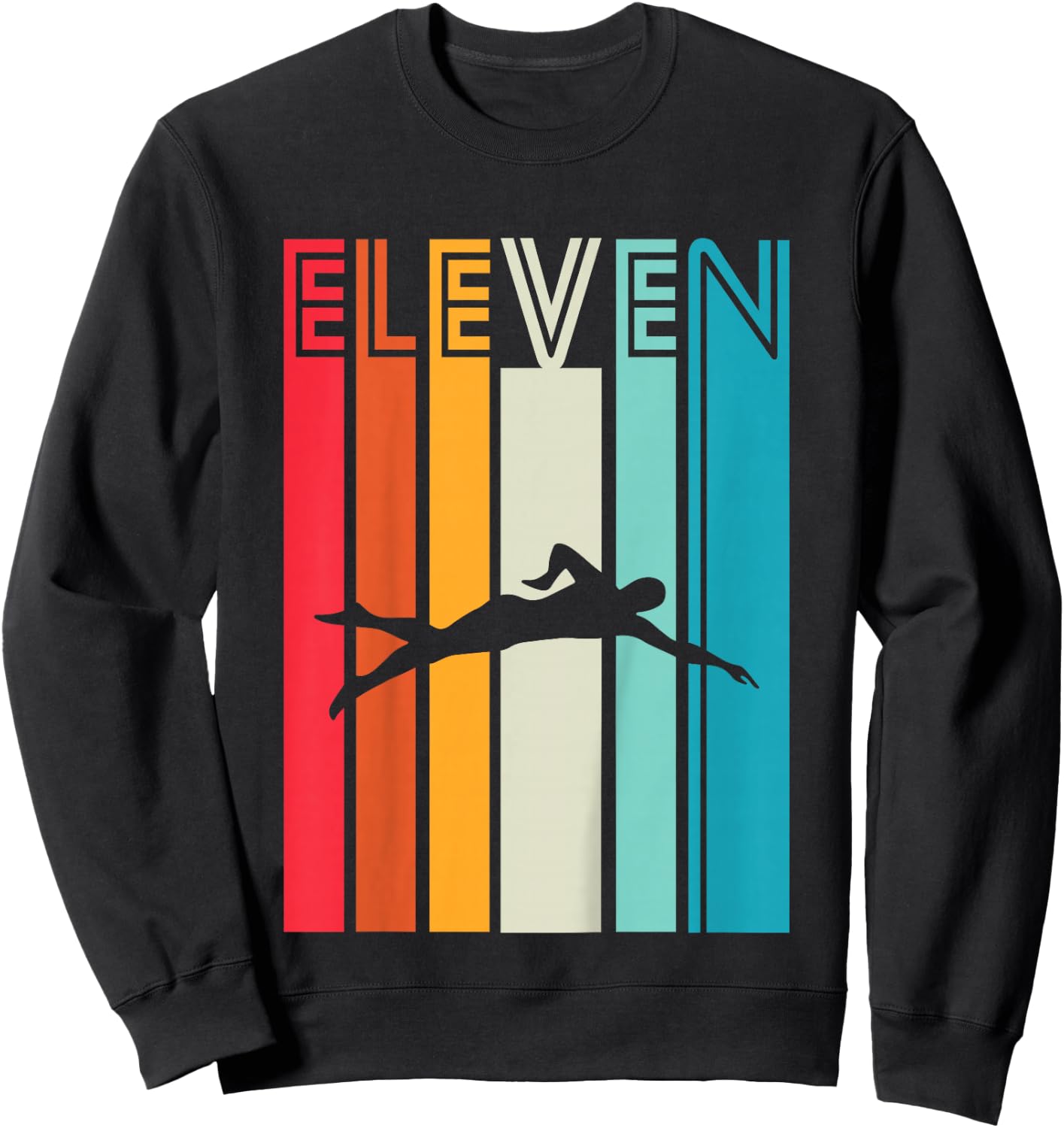 Kids 11. Birthday Gift Swimmer Funny Swimming for Boys Men Sweatshirt - Sweatshirt | Black