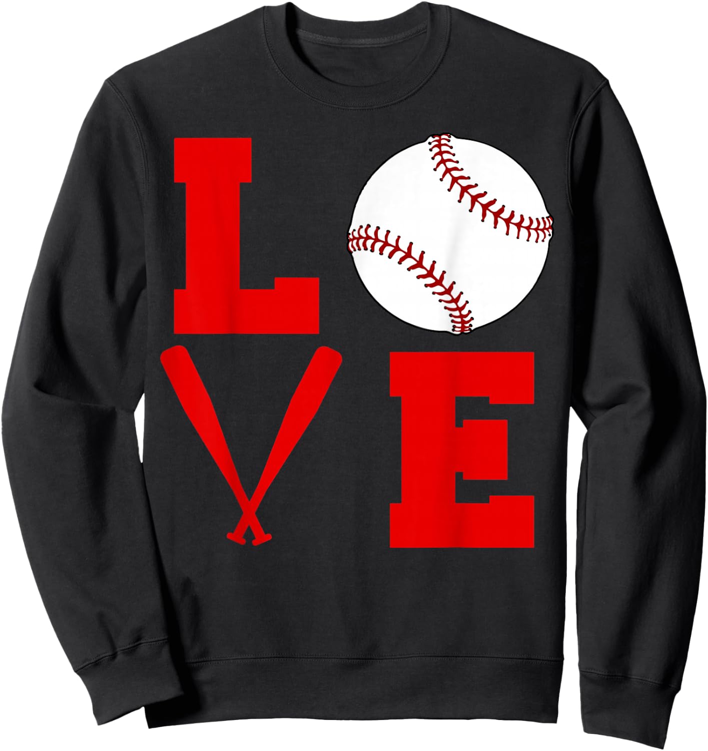 I Love Baseball Sweatshirt - Sweatshirt | Black
