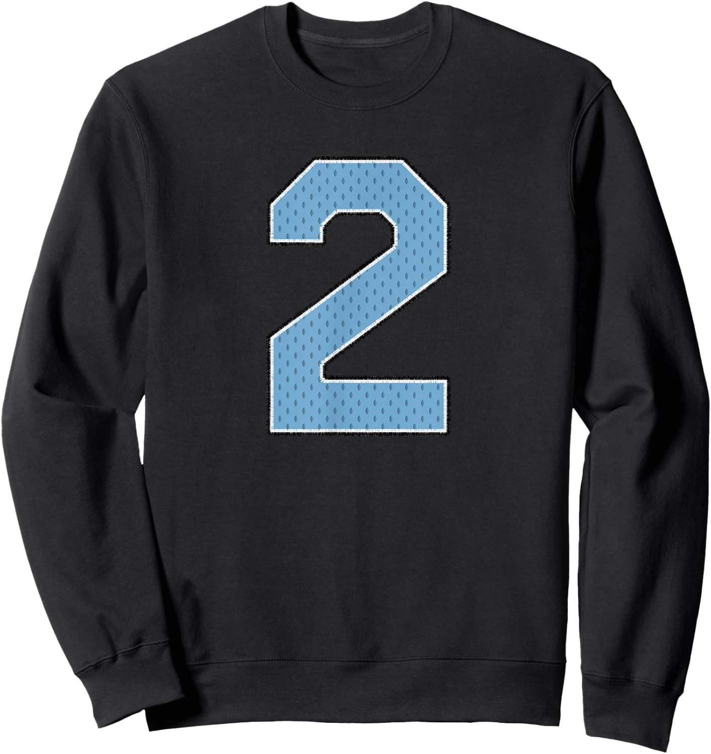 Sports Jersey Player Supporter Light Blue Number 2 Sweatshirt - Sweatshirt | Black