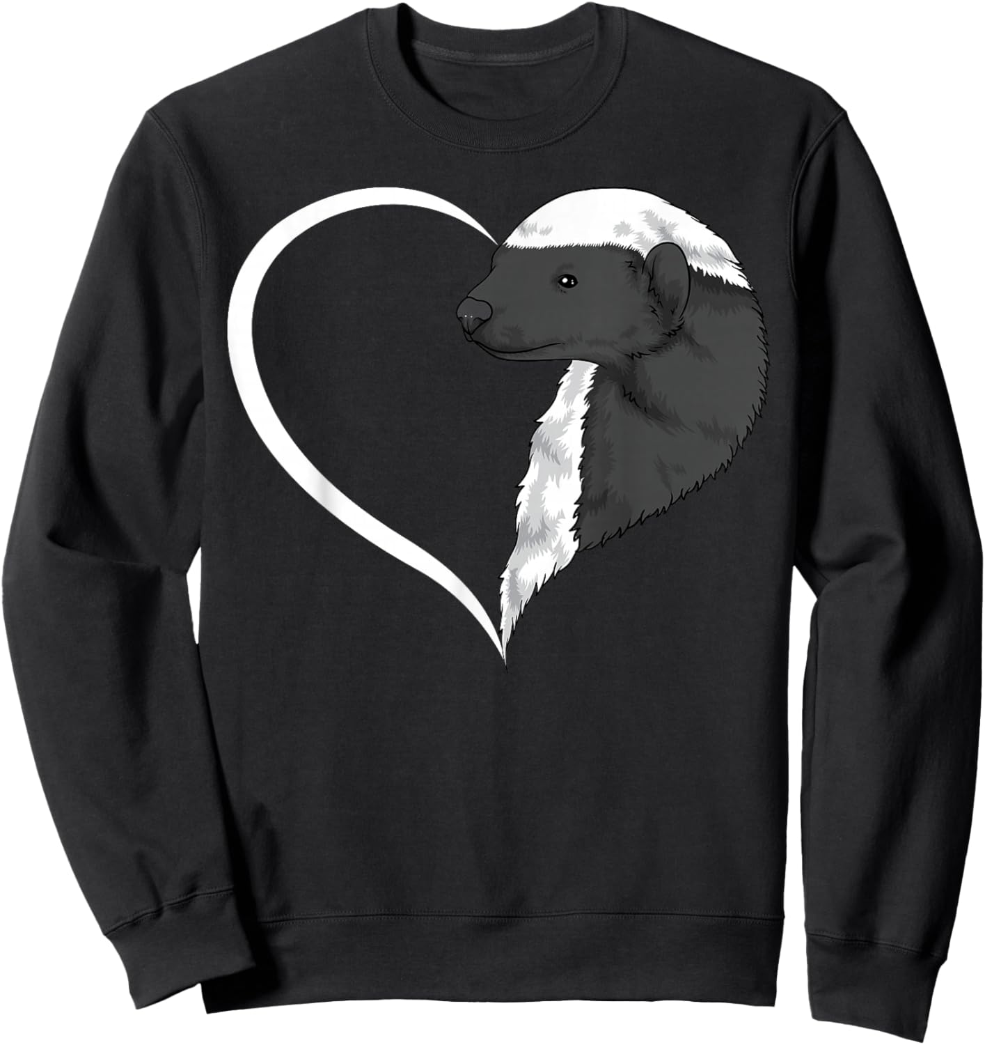 Honey Badger Shirts Girls Heart Cute Honey Badger Sweatshirt - Sweatshirt | Black