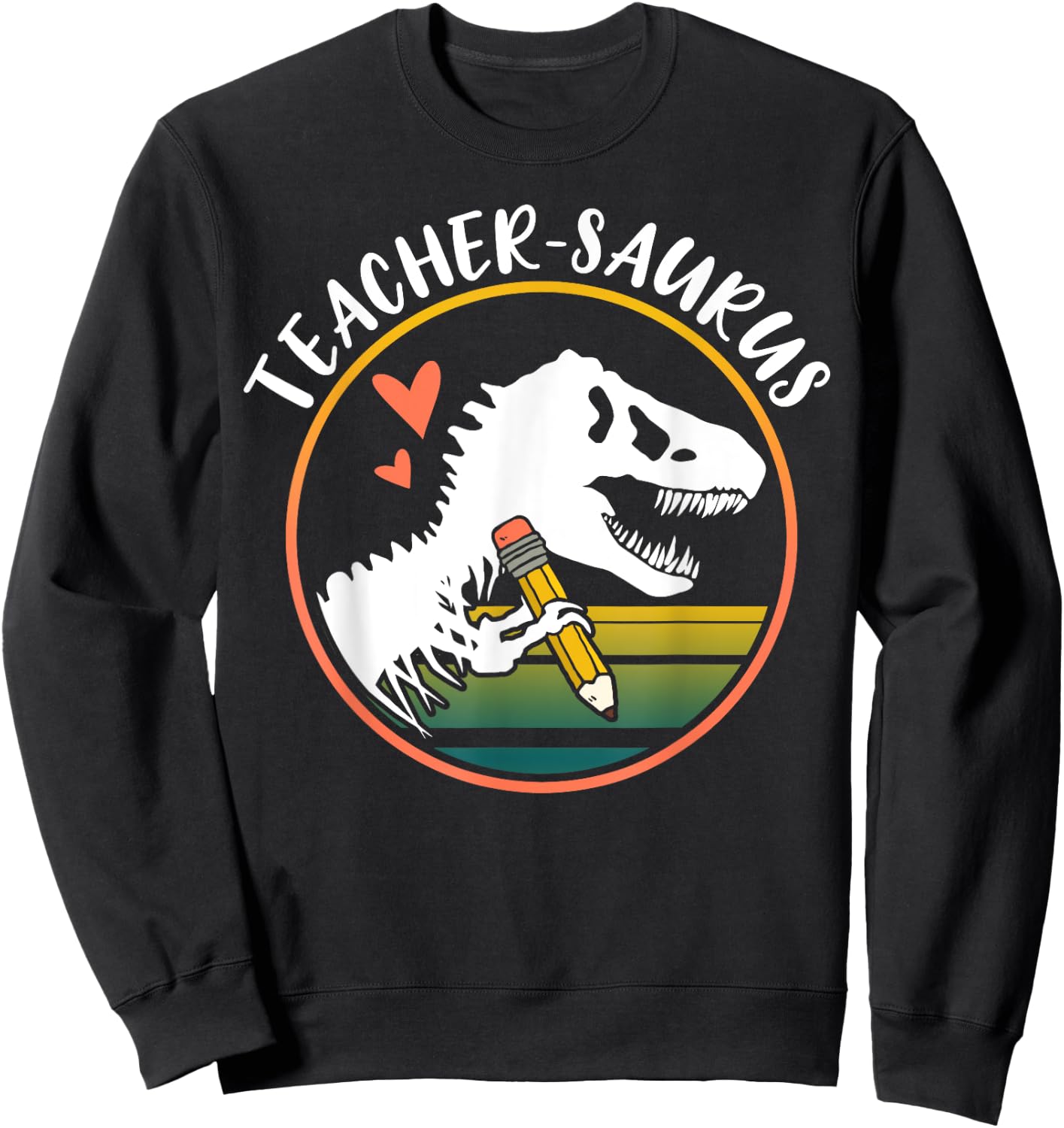 Teacher-saurus Funny Dinosaur Teacher design T-Rex design Men Women Sweatshirt - Sweatshirt | Black