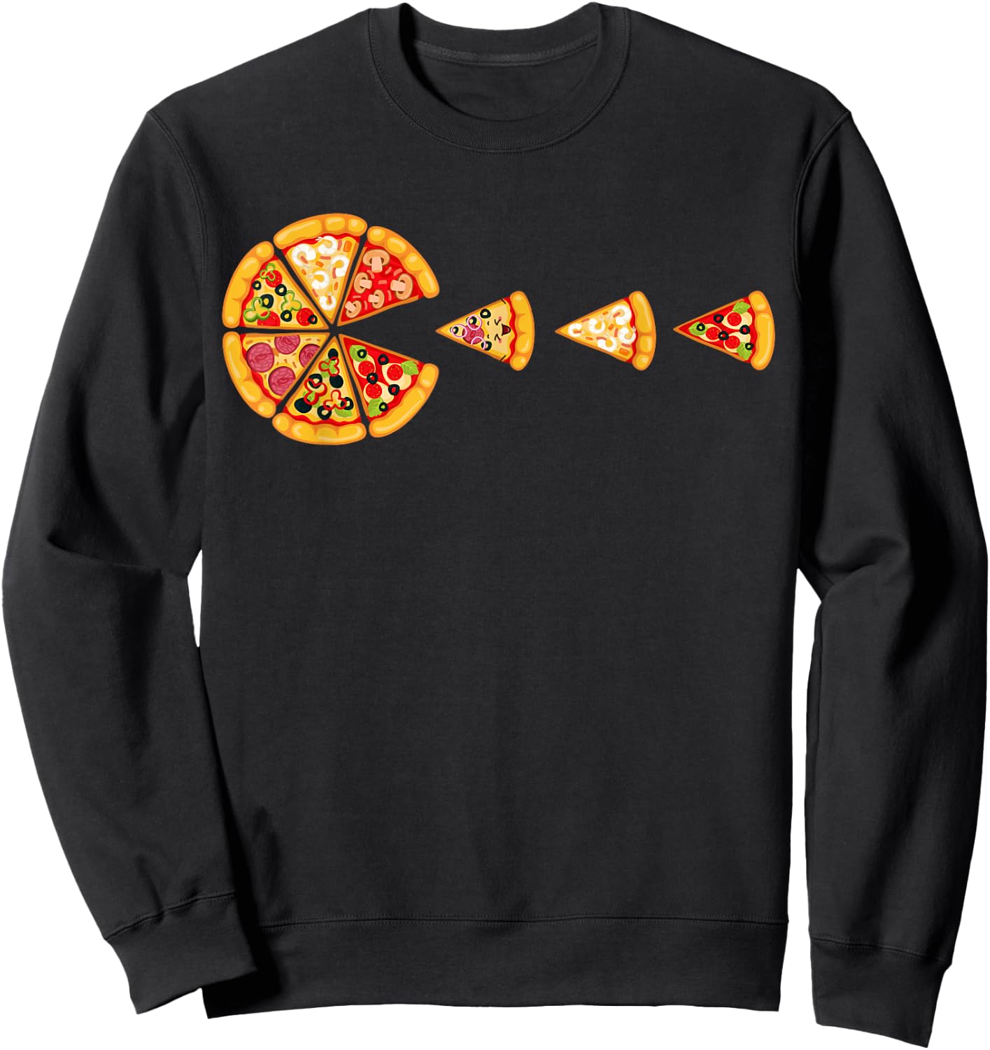 I Love Pizza | Pizza Party | Pizza Pie Slice | Pizza Lover Sweatshirt - Sweatshirt | Black