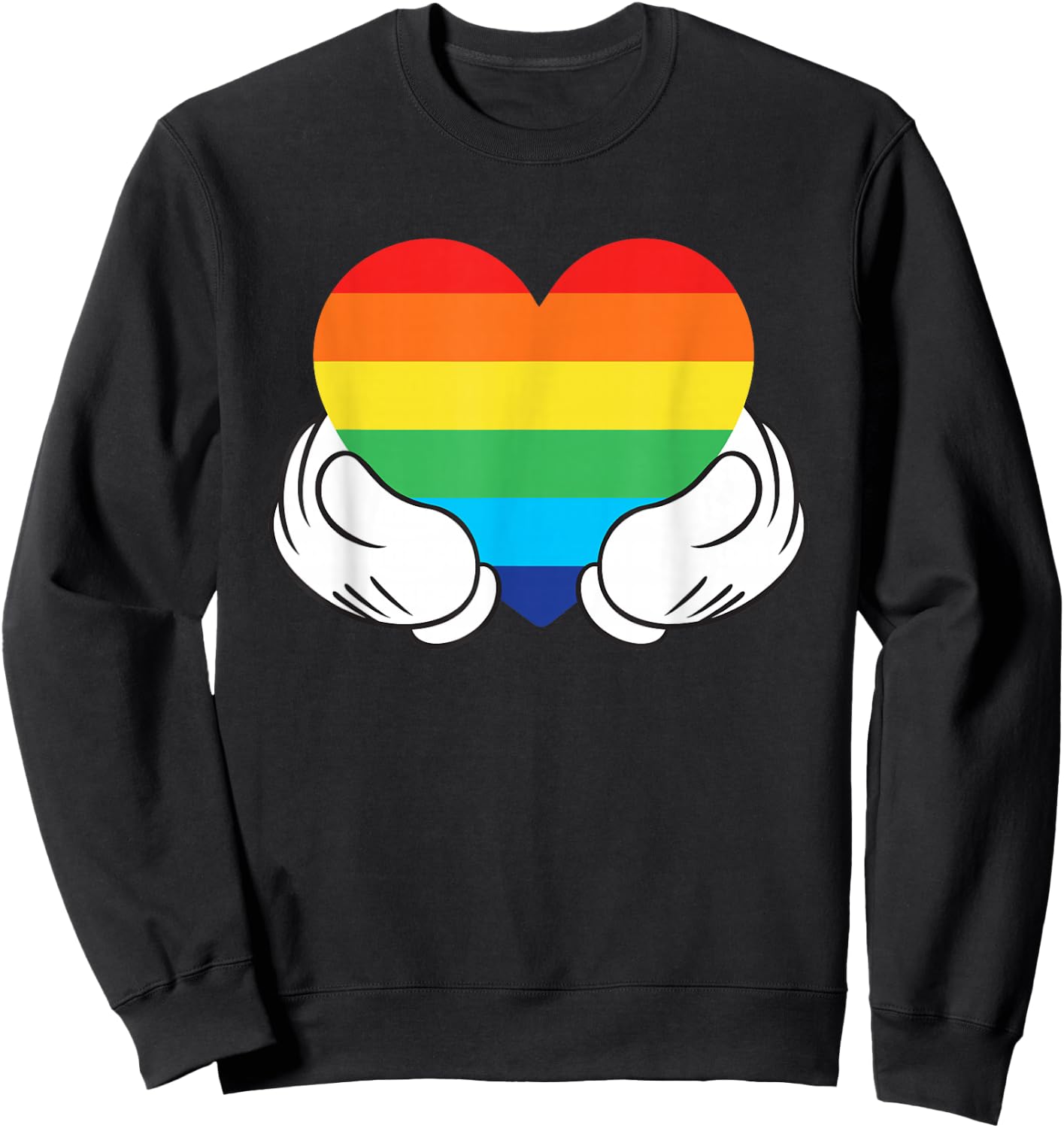 Disney Mickey Mouse Hands Rainbow Sweatshirt - Sweatshirt | Black