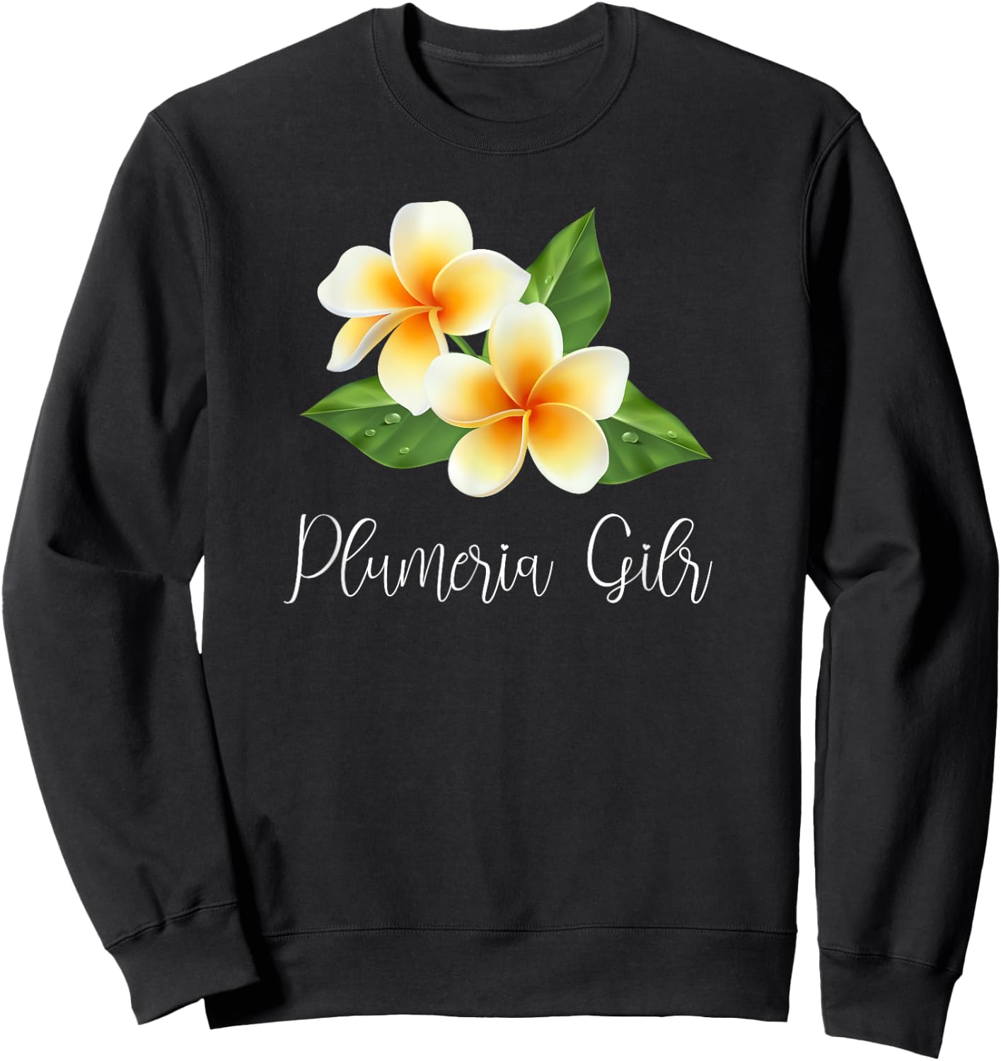 Gardening-design Tropical Plumeria (Frangipania) Sweatshirt - Sweatshirt | Black