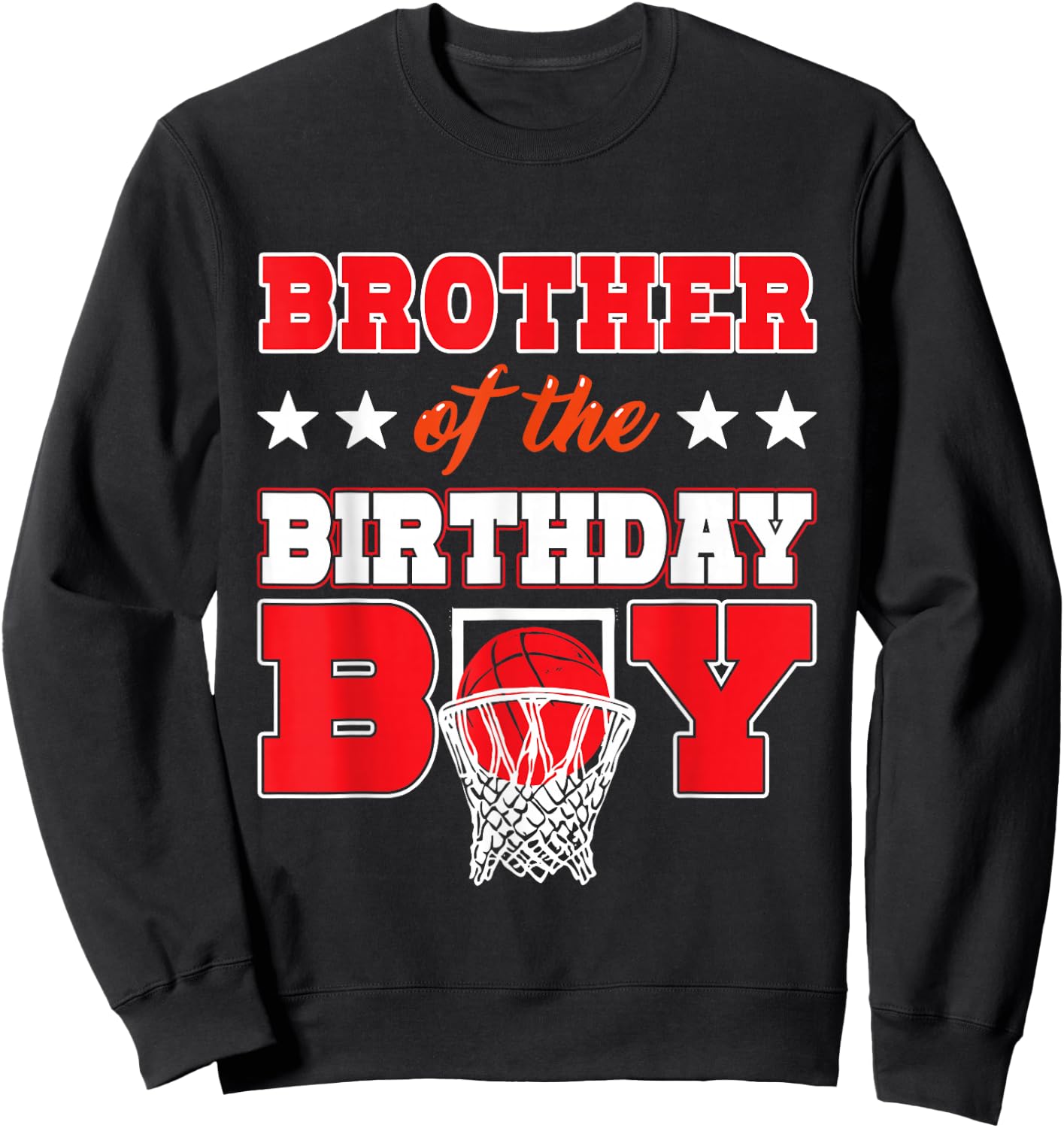 Basketball Party Brother of the Birthday Boy Baller Family Sweatshirt - Sweatshirt | Black