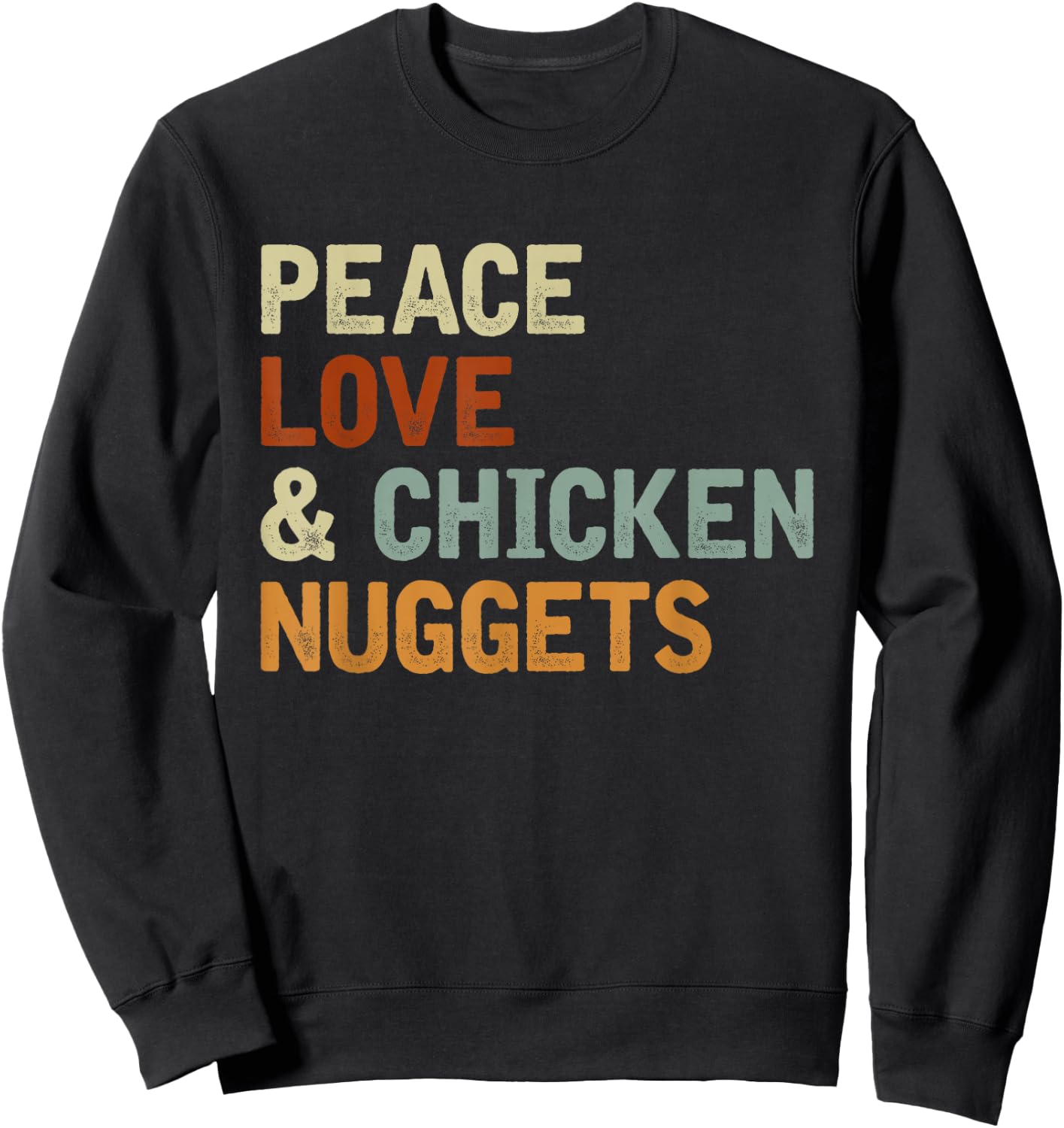 Funny Foodie Gift Fast Food Lover Hippie Chicken Nugget Sweatshirt - Sweatshirt | Black