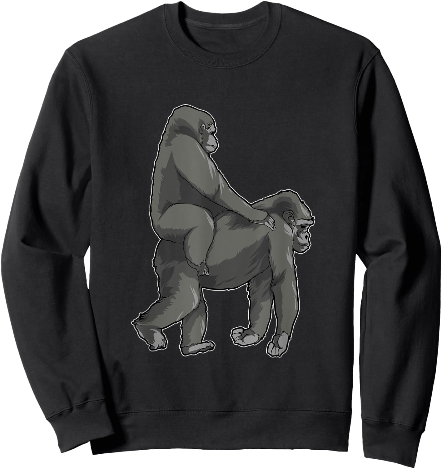 Ride Wife Gorilla Meme Funny Monkey Memes Sweatshirt - Sweatshirt | Black