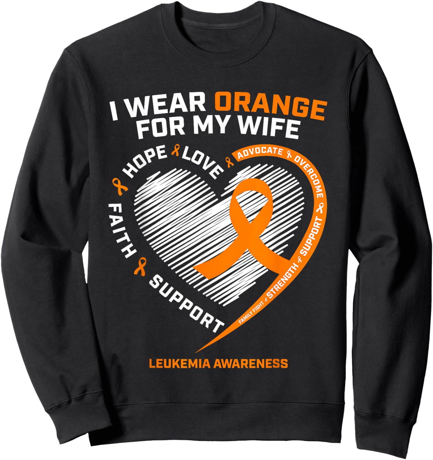 Men's Leukemia Awareness Shirts Wife Husband Leukemia Sweatshirt - Sweatshirt | Black