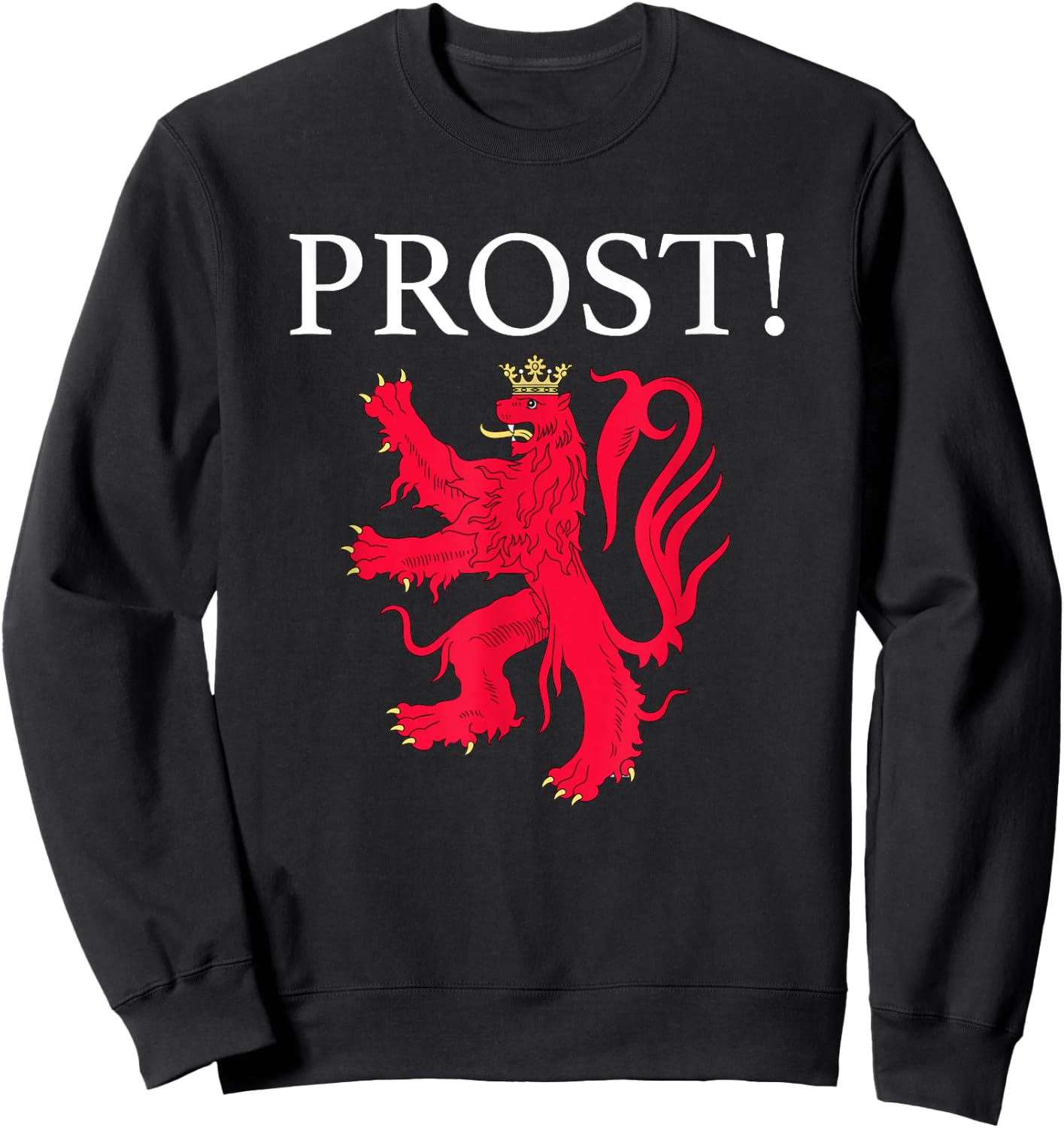 Prost Cheers In Luxembourgish Souvenir Flag Of Luxembourg Sweatshirt - Sweatshirt | Black