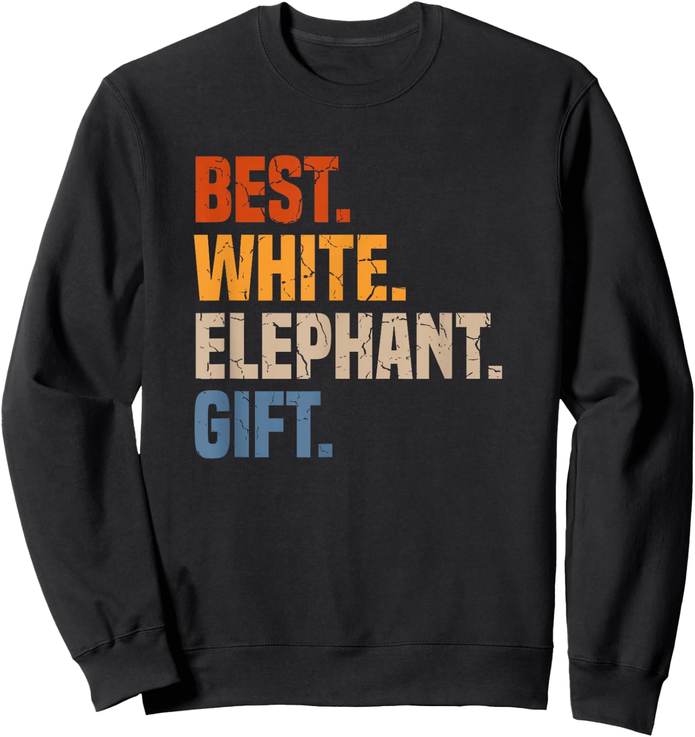 Retro Best White Elephant Gift White Elephant Gift Exchange Sweatshirt - Sweatshirt | Black