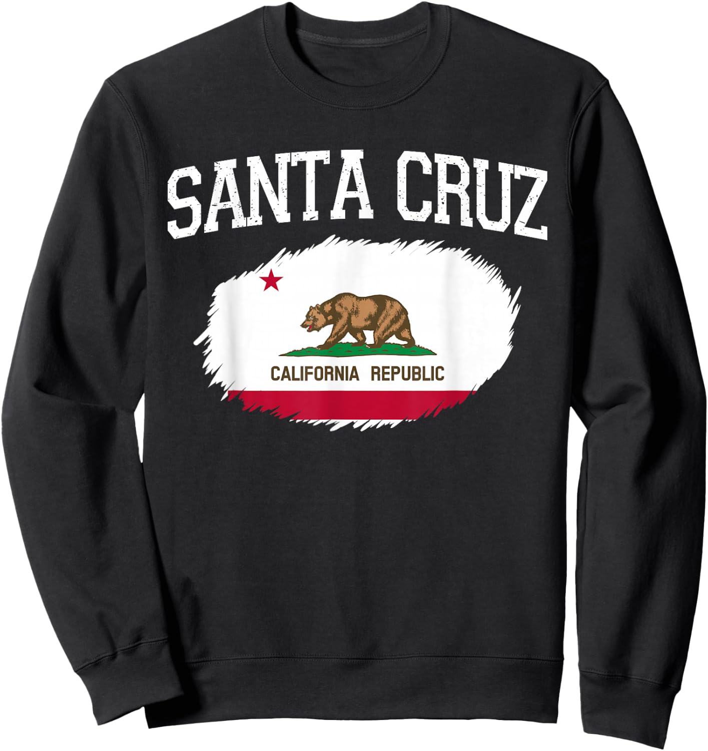 SANTA CRUZ CA CALIFORNIA Flag Vintage USA Sports Men Women Sweatshirt - Sweatshirt | Black