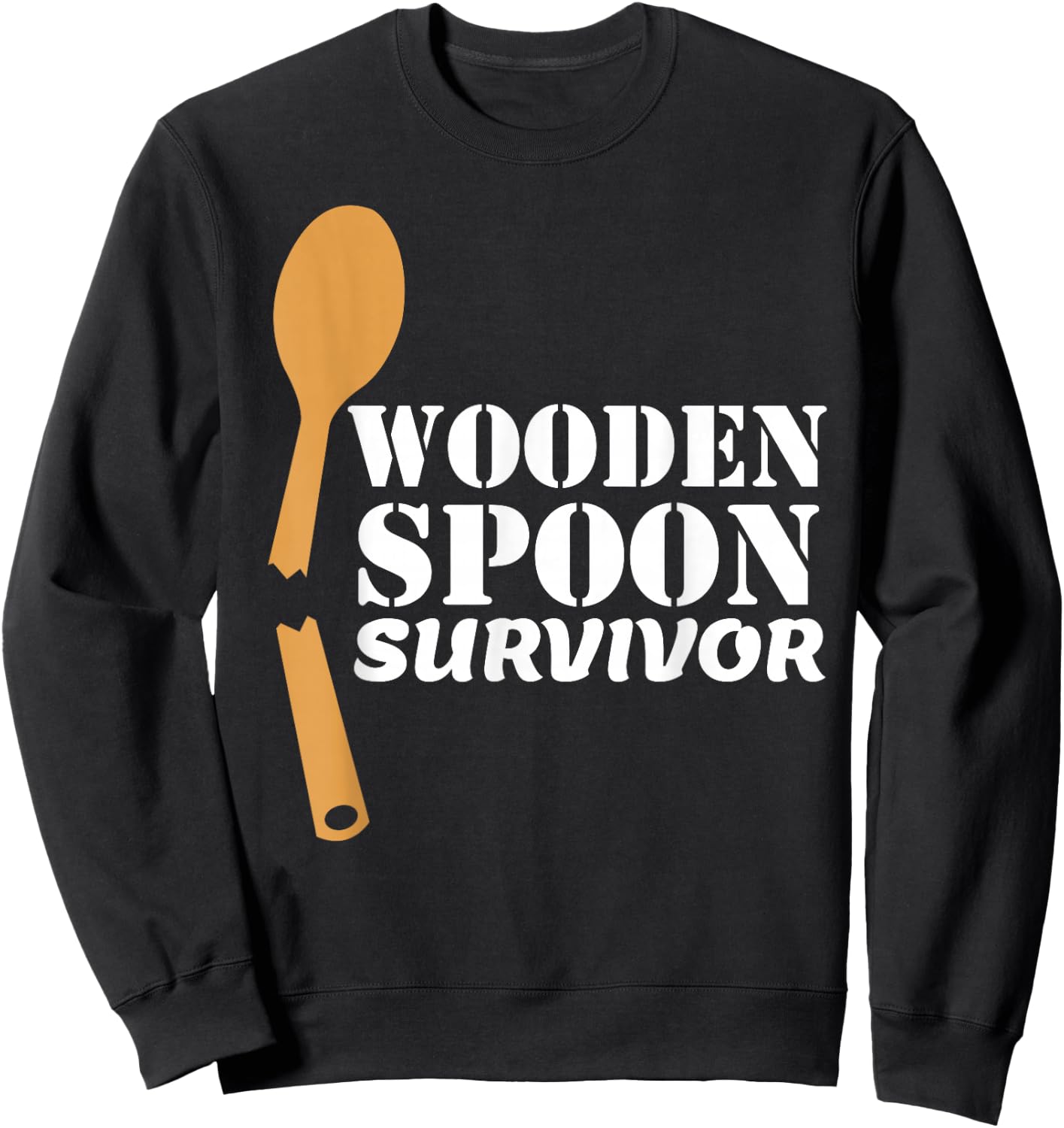 90s Wooden Spoon Survivor Funny Nostalgic Italian Joke Sweatshirt - Sweatshirt | Black