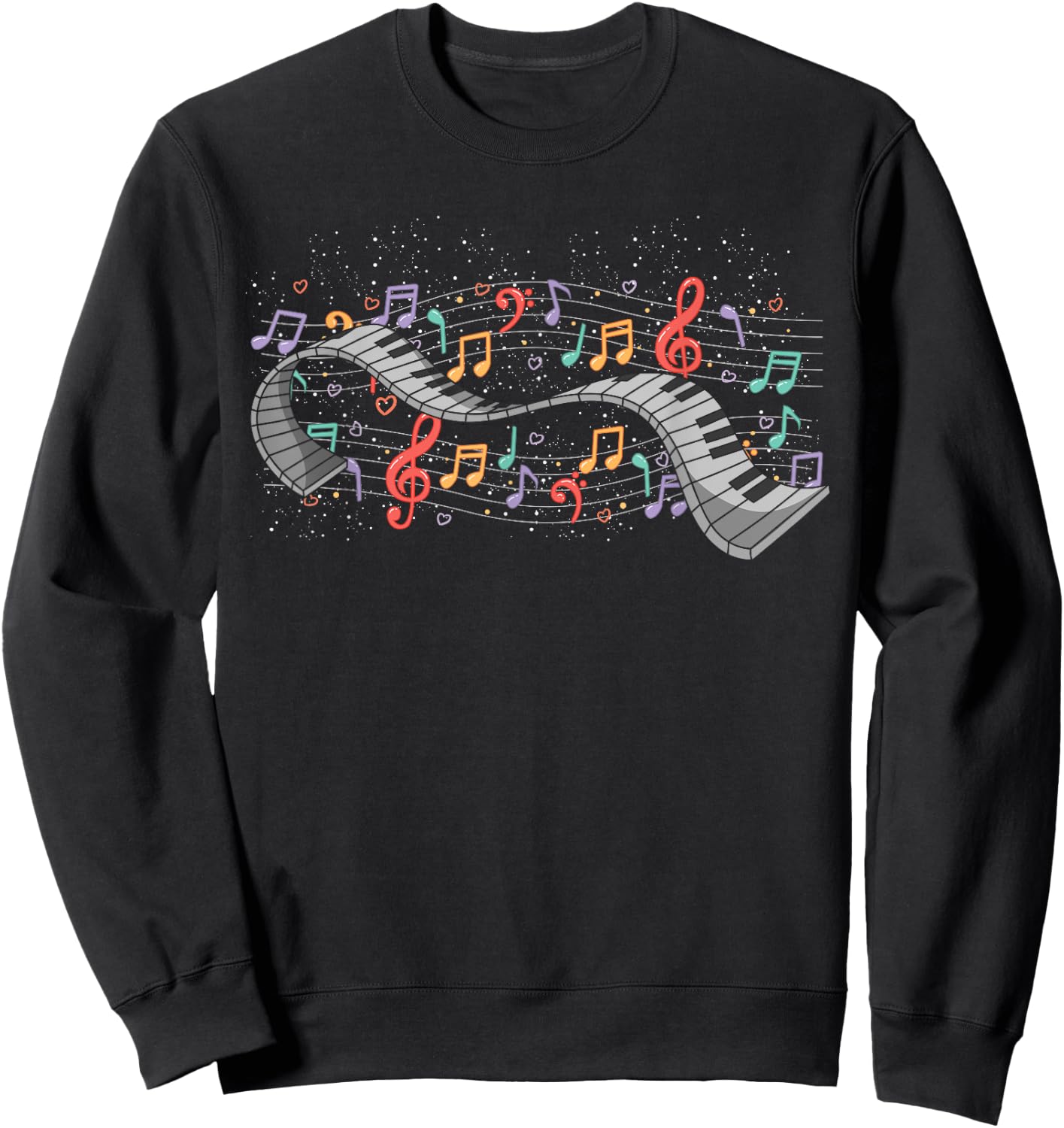 Colorful Music Notes Pianist Classical Music Piano Sweatshirt - Sweatshirt | Black