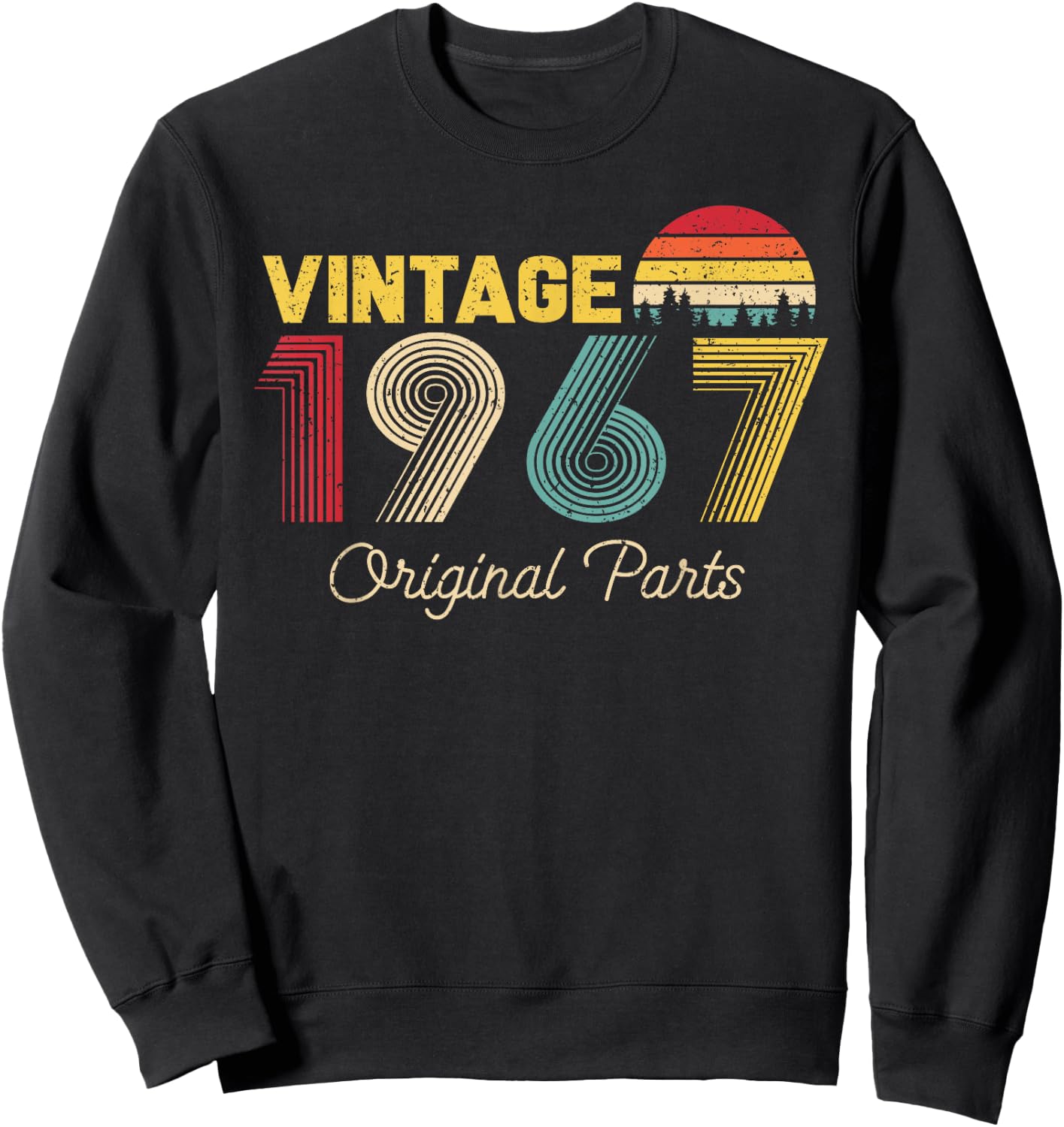 Vintage Original Parts 1967 Cool Men and Women 58th Bday Sweatshirt - Sweatshirt | Black