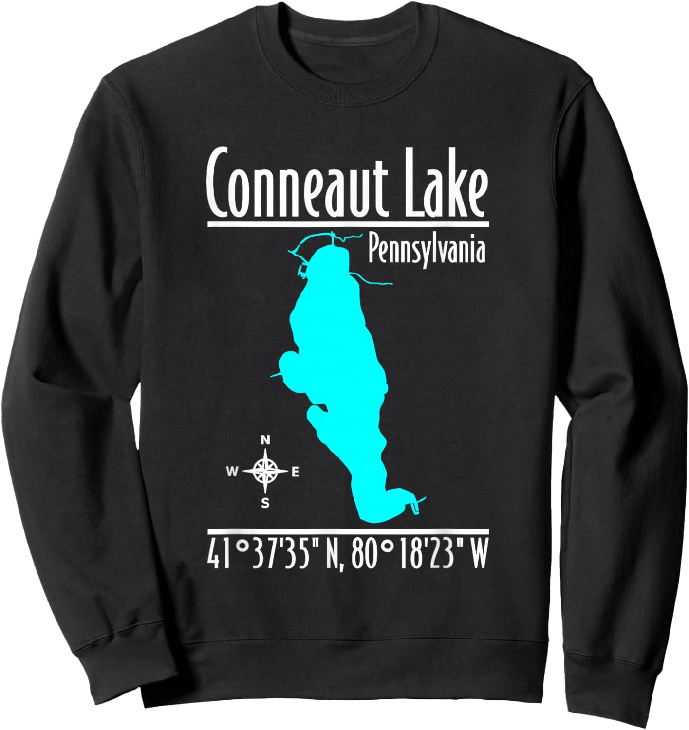 Modern Conneaut Lake - Pennsylvania Sweatshirt - Sweatshirt | Black