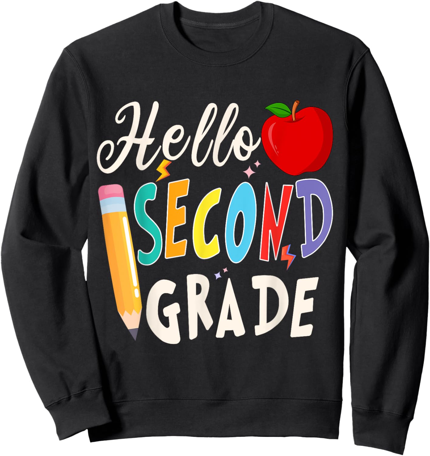 Hello Second Grade Team 2nd Grade Back to School Teacher kid Sweatshirt - Sweatshirt | Black
