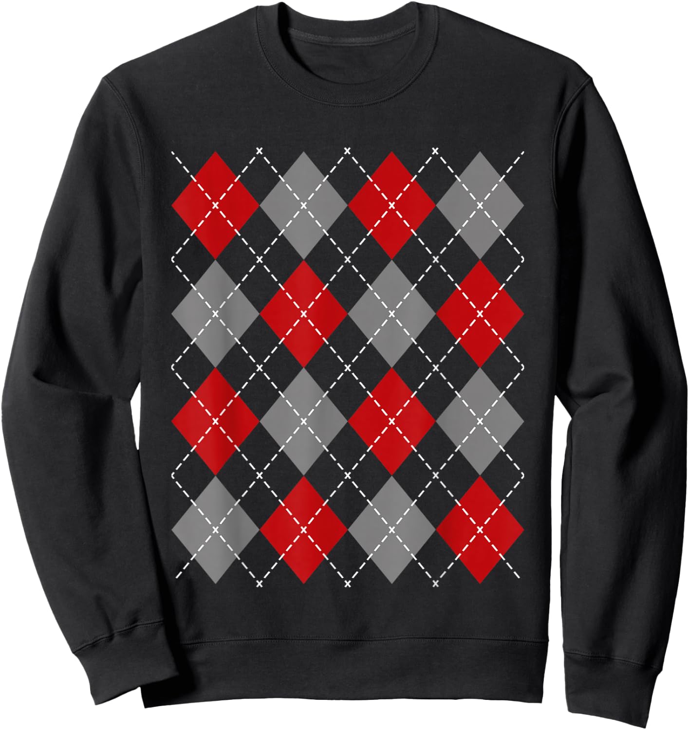 Argyle 1950s Sock Hop Women Men Vintage 50s Rockabilly 60s Sweatshirt - Sweatshirt | Black