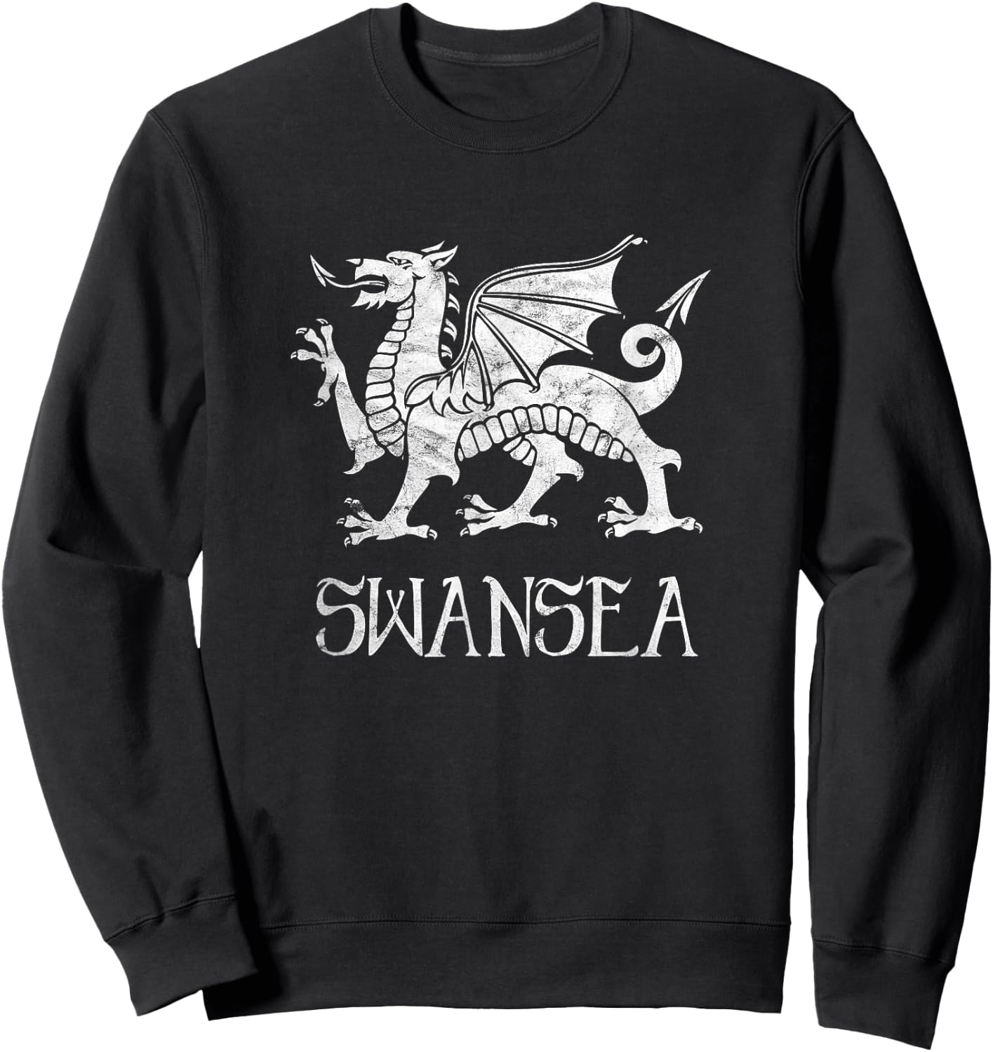 Swansea Wales City Welsh Dragon Flag Wale Cymru Sweatshirt - Sweatshirt | Black