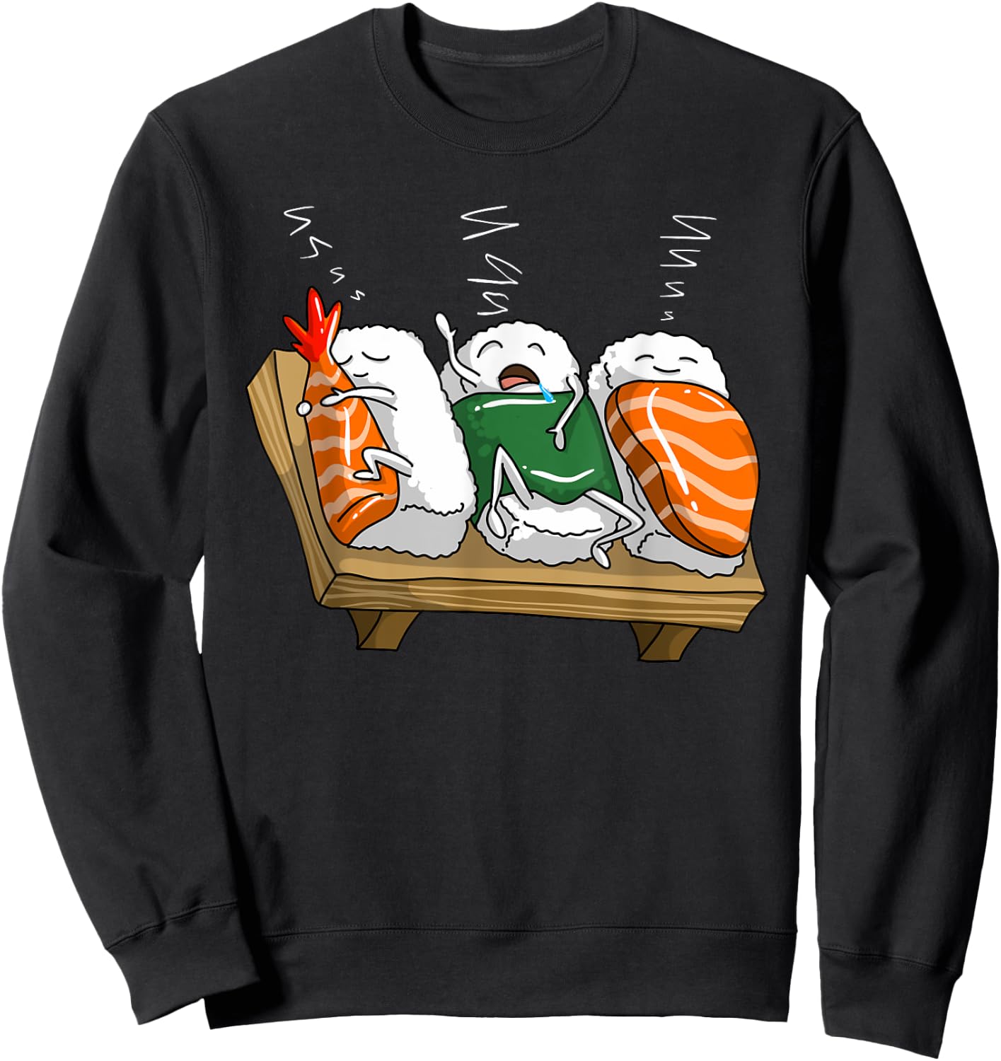 Funny Sleeping Sushi Roll Lover Party Cool Girl Sweatshirt - Sweatshirt | Black