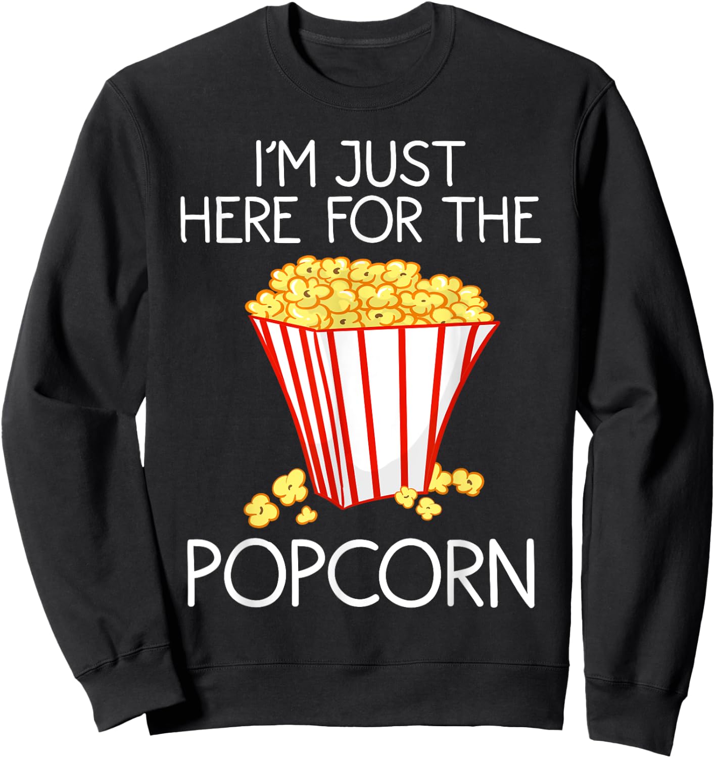 Funny Popcorn Movie Novelty Gift | Cute Snack Fan Boys Girls Sweatshirt - Sweatshirt | Black