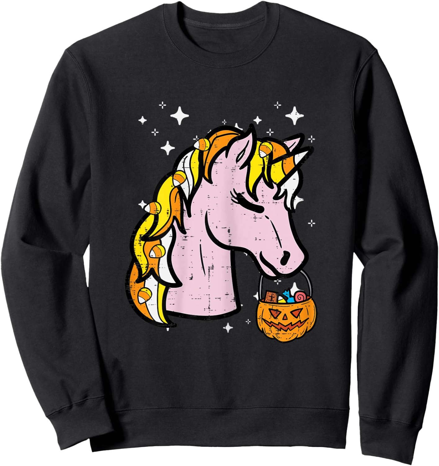 Halloween Unicorn Trick Or Treat Costume Girls Kids Youth Sweatshirt - Sweatshirt | Black