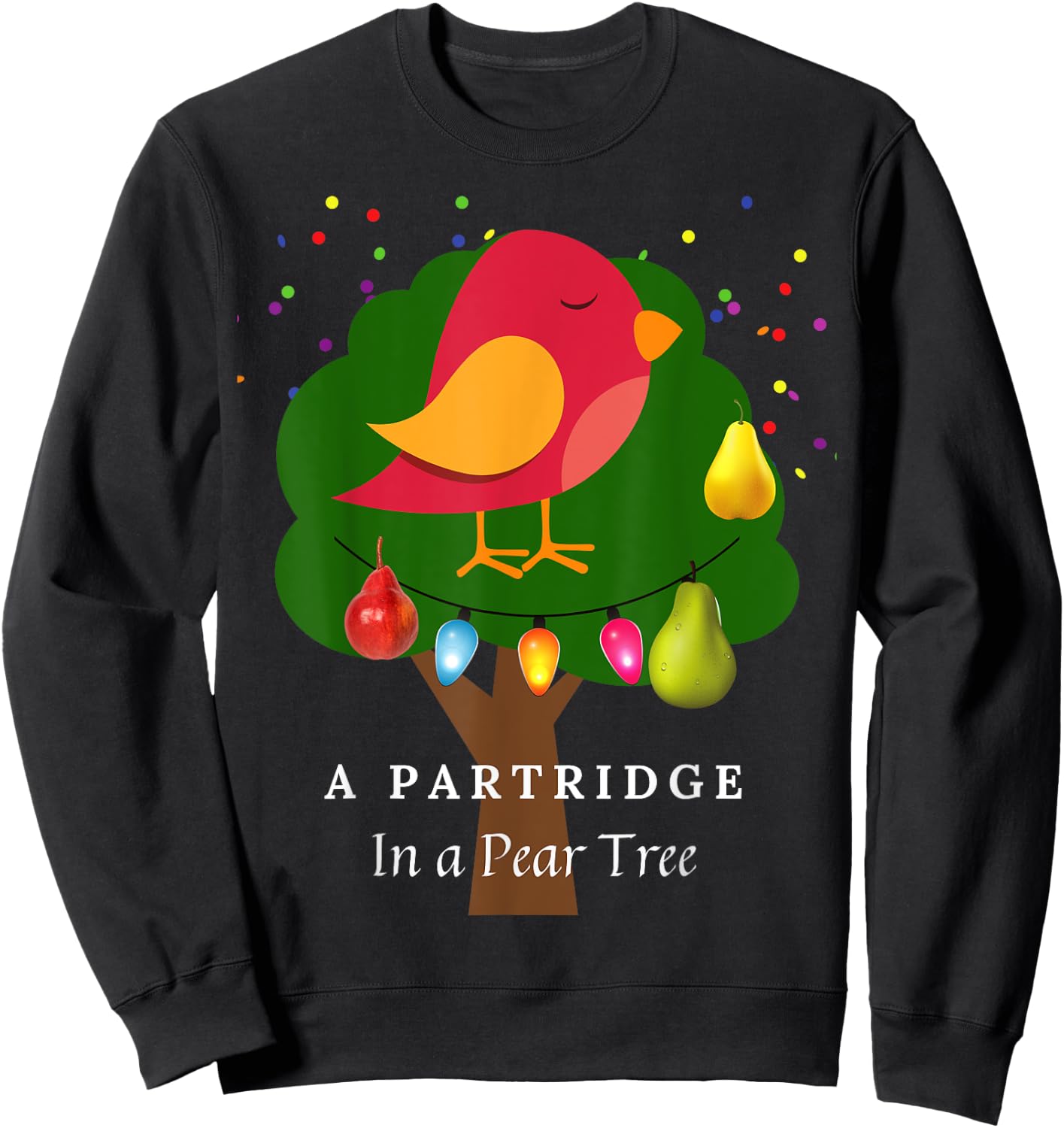 Partridge in a Pear Tree Twelve Days of Christmas Song Sweatshirt - Sweatshirt | Black
