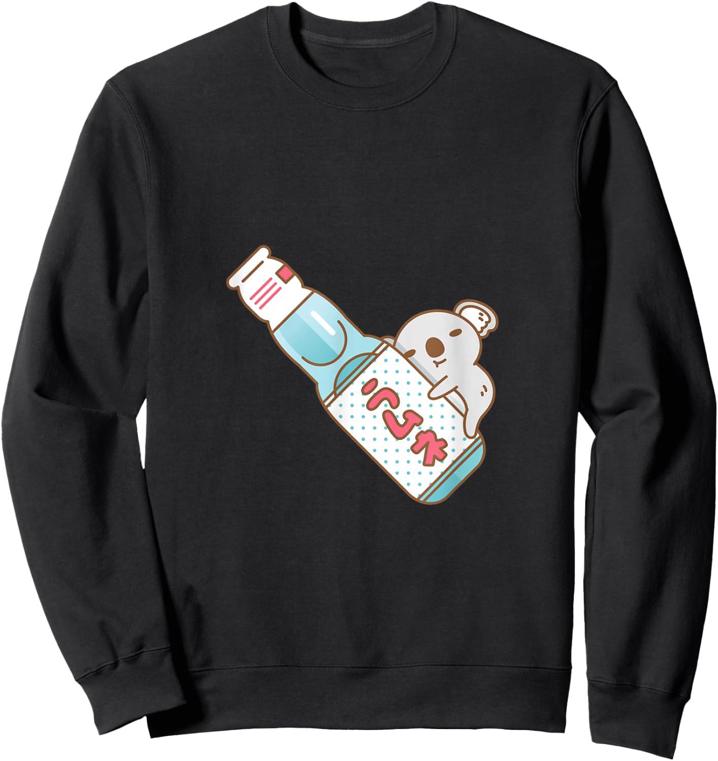 Baby Koala with Ramune japanese soda in Blue Sweatshirt - Sweatshirt | Black