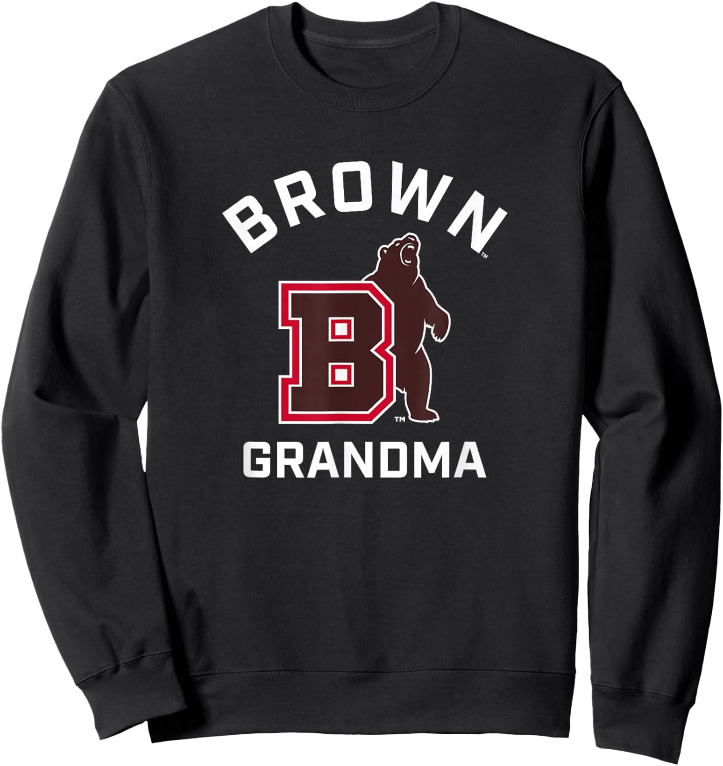 Brown University Bears Arched Grandma Sweatshirt - Sweatshirt | Black