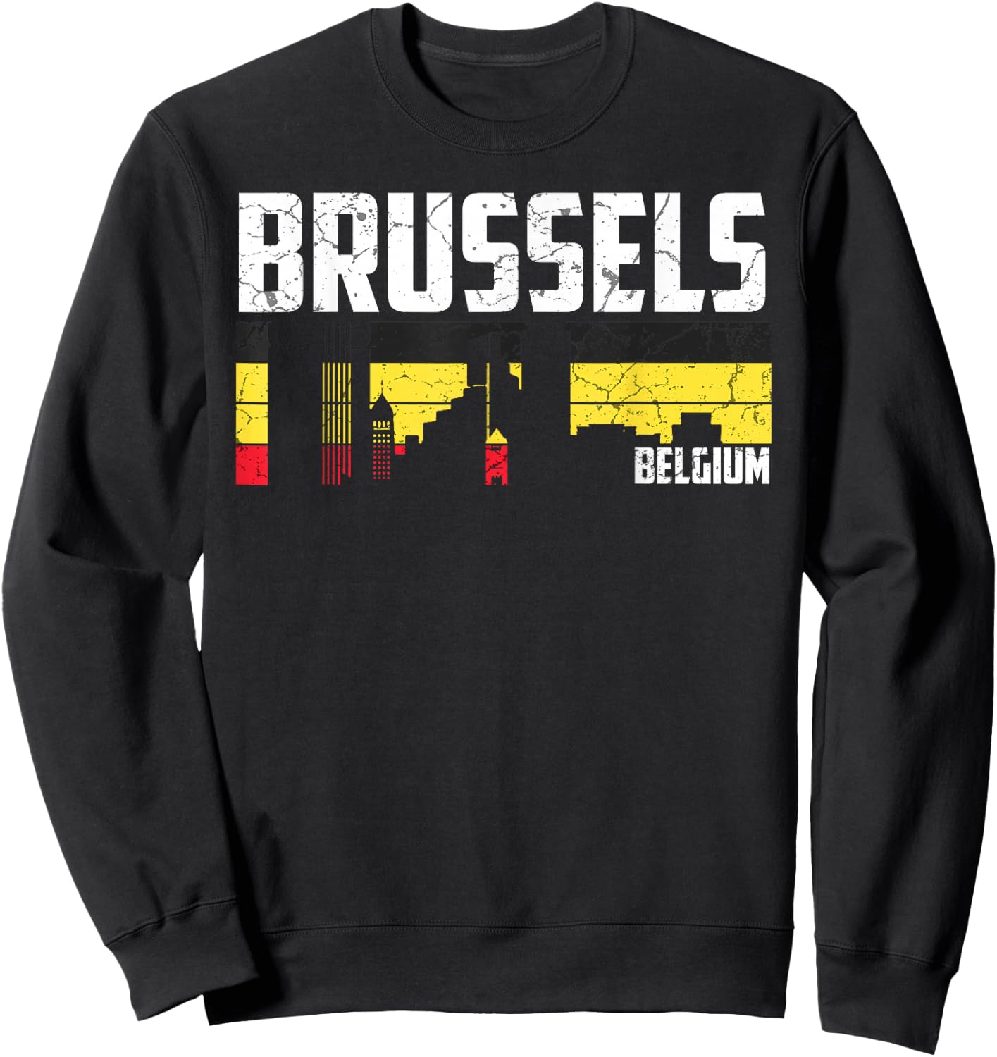 My Brussels Skyline Belgium Home City Souvenir Sweatshirt - Sweatshirt | Black