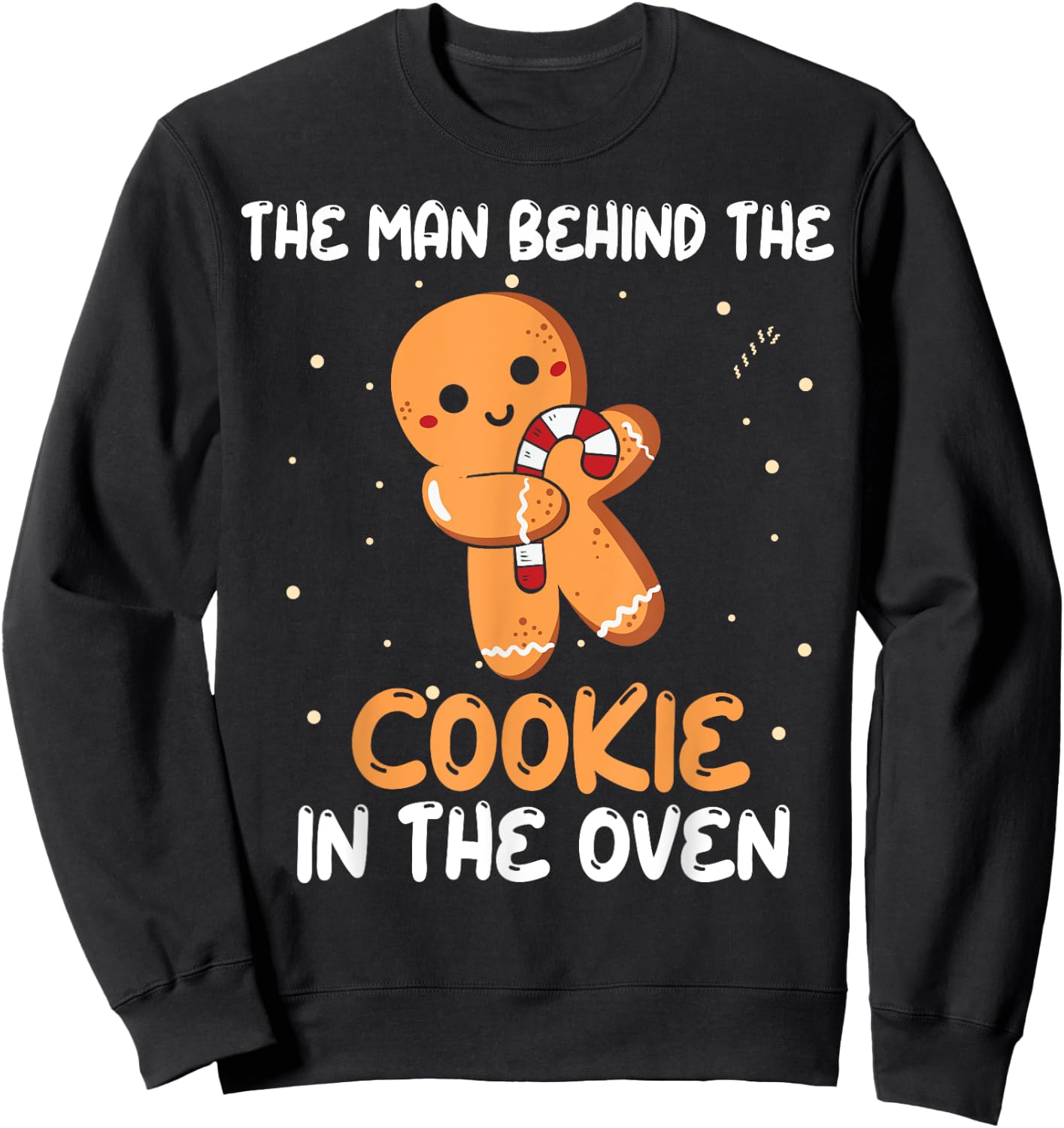 Funny Gingerbread Christmas Gender Reveal Dad Sweatshirt - Sweatshirt | Black