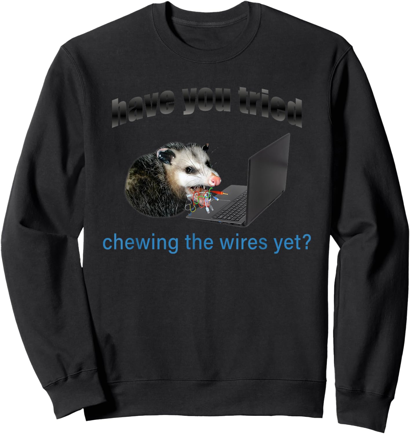 Have You Tried Chewing The Wires Yet Sweatshirt - Sweatshirt | Black
