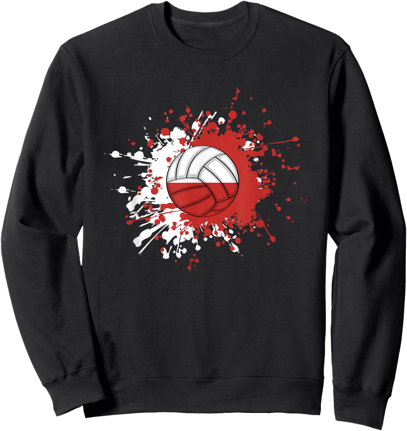 Polish Volleyball With The Flag Of Poland Sweatshirt - Sweatshirt | Black