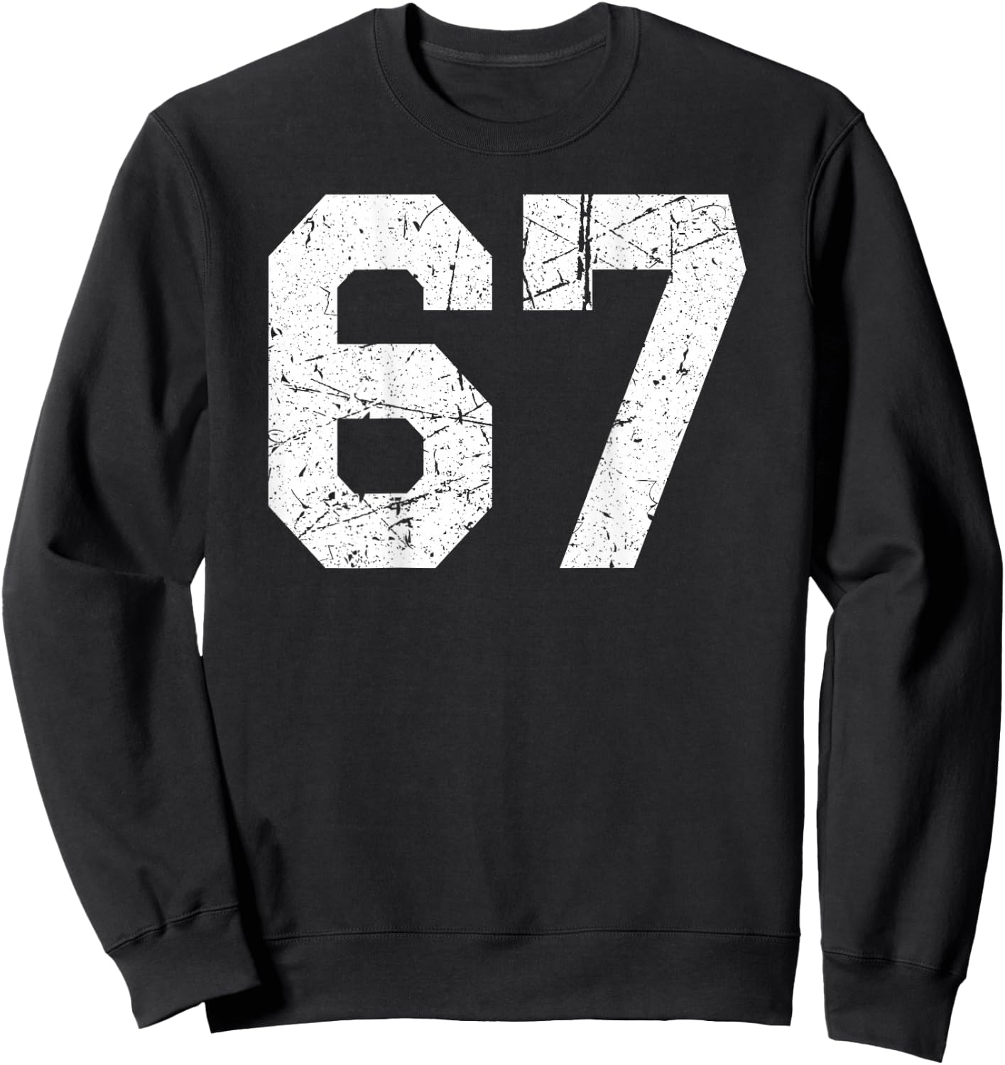 Number #67 Jersey Uniform Athletic Style Sports Graphic Sweatshirt - Sweatshirt | Black