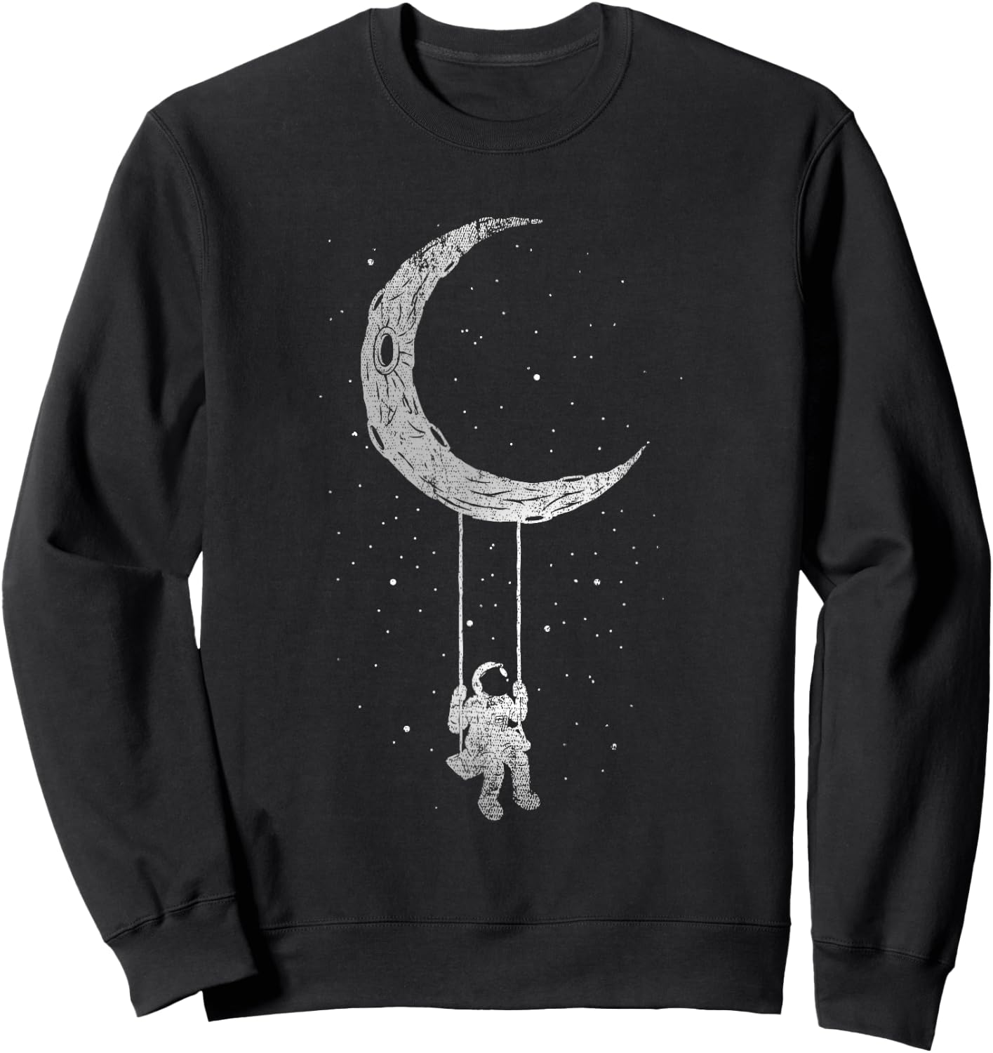 Space Scientist Moon Swing Gift Astronaut Sweatshirt - Sweatshirt | Black