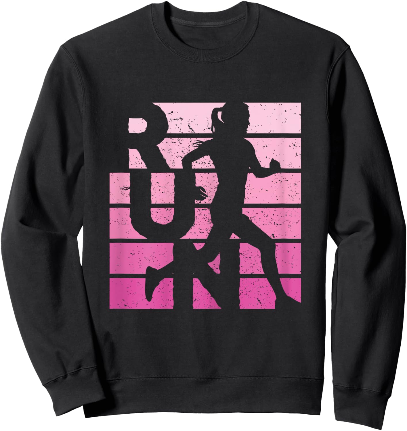 Retro RUN Runner Jogger Marathon Vintage for Girls Women Sweatshirt - Sweatshirt | Black