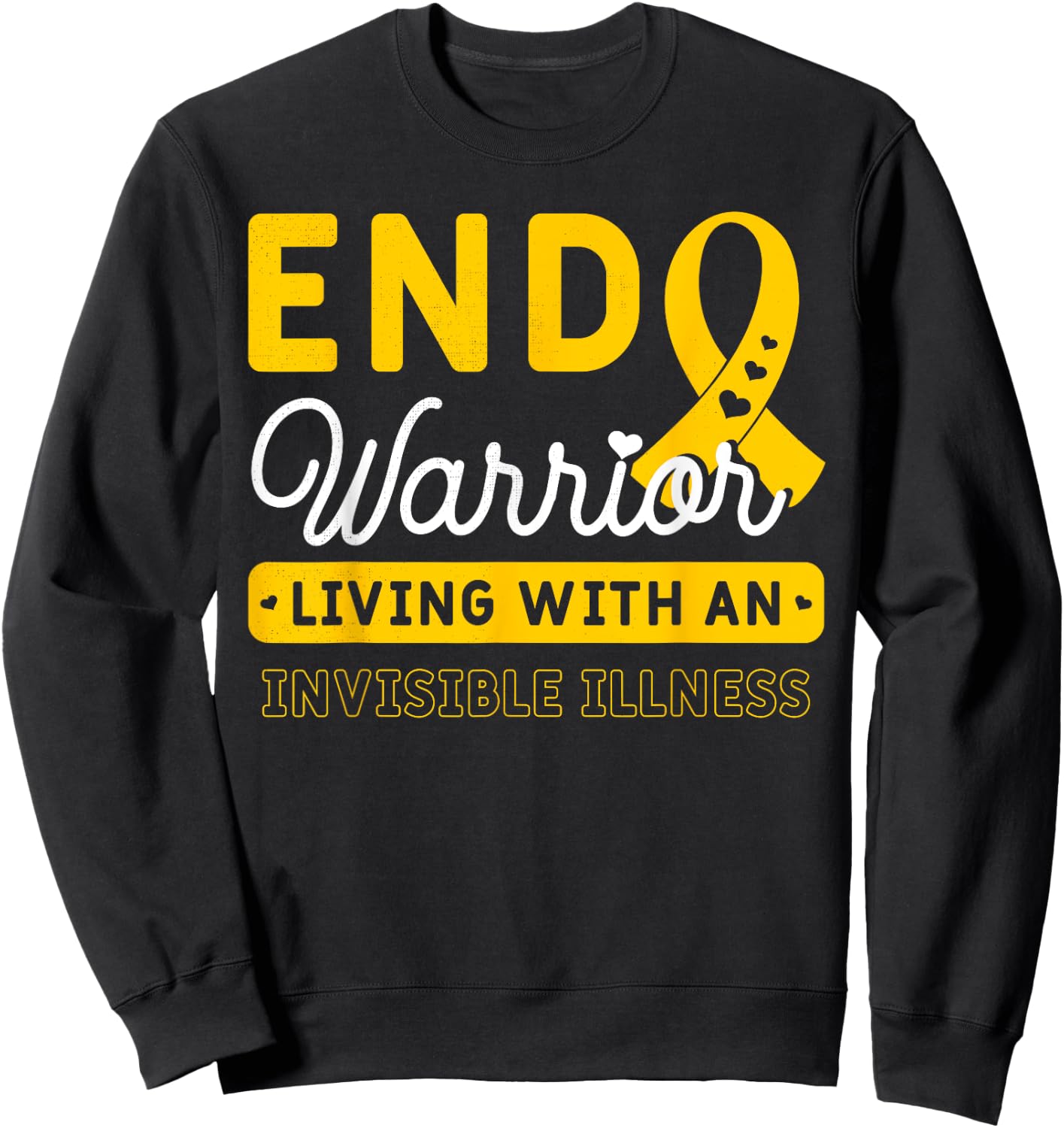 Endo Warrior Living With An Invisible Illness Endometriosis Sweatshirt - Sweatshirt | Black
