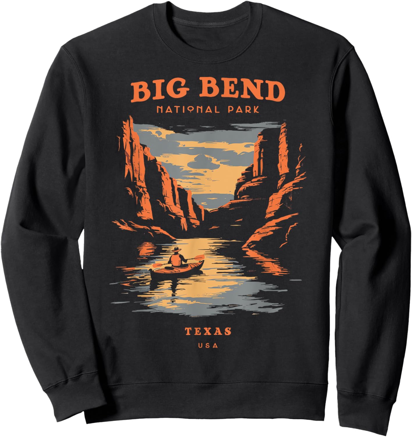 Big Bend National Park Texas Retro Vintage Sweatshirt - Sweatshirt | Black