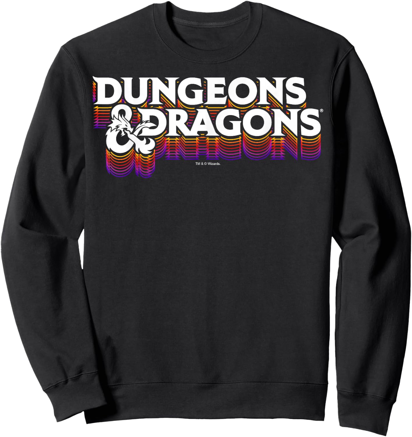 Dungeons & Dragons Retro Logo Stack Sweatshirt - Sweatshirt | Black