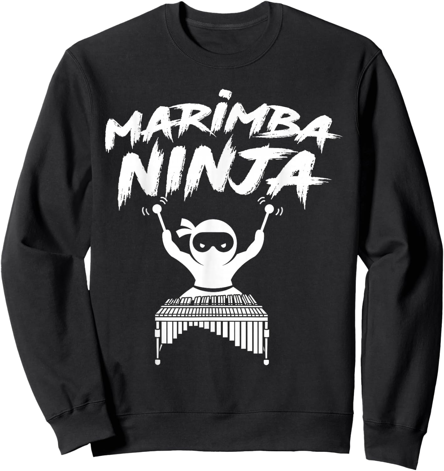 Marimba Ninja Funny Marching Band Percussion Gift Men Boys Sweatshirt - Sweatshirt | Black