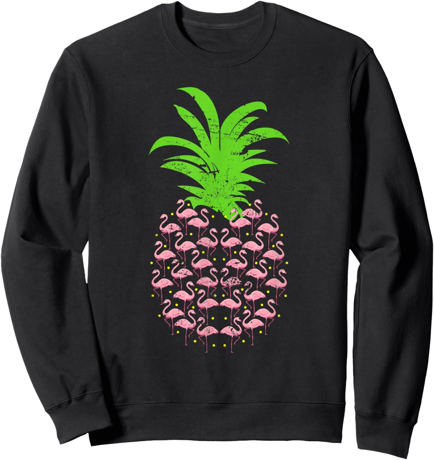 Pineapple Flamingo Sweatshirt - Sweatshirt | Black