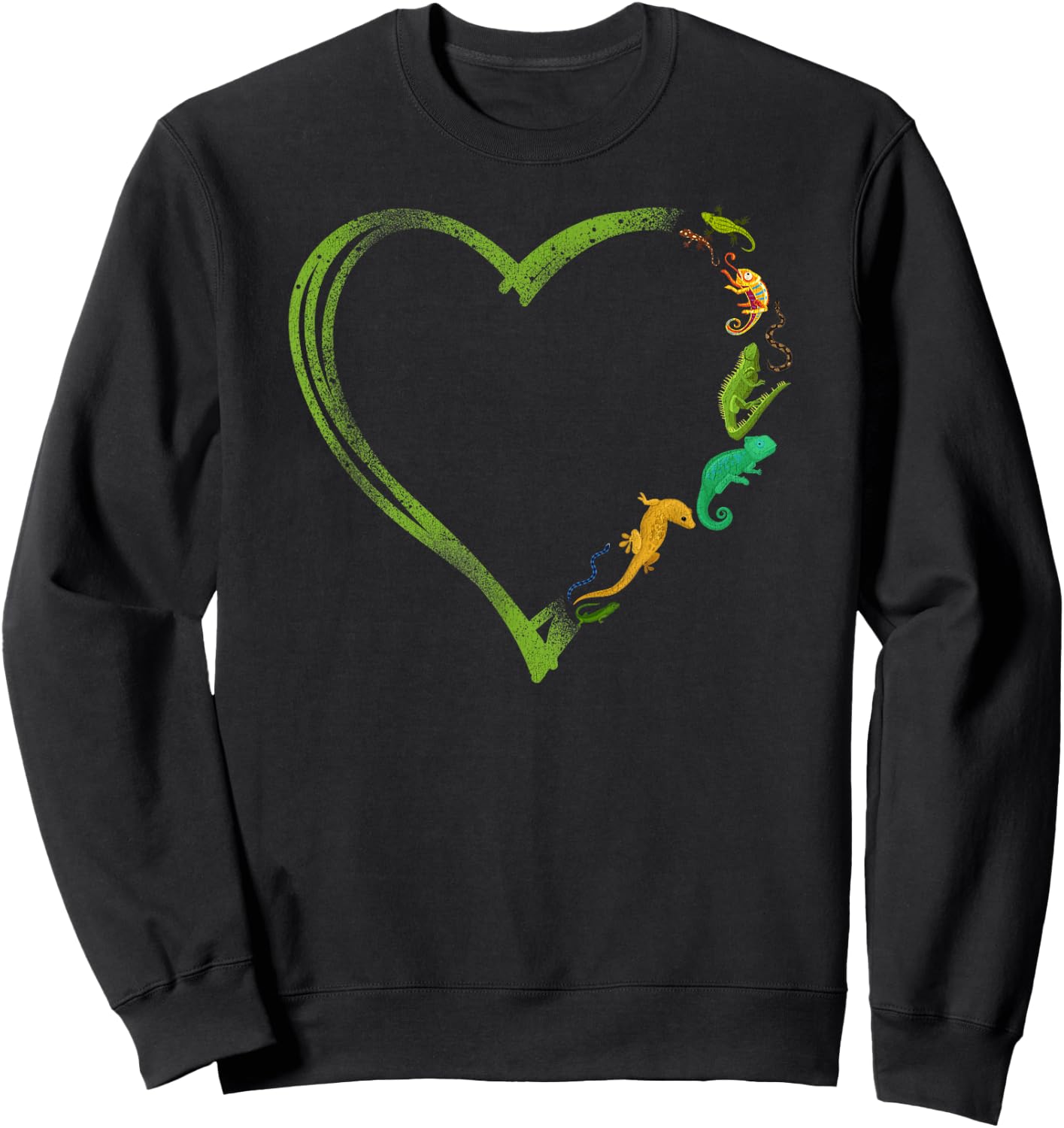 Reptile Heart Lizard Sweatshirt - Sweatshirt | Black