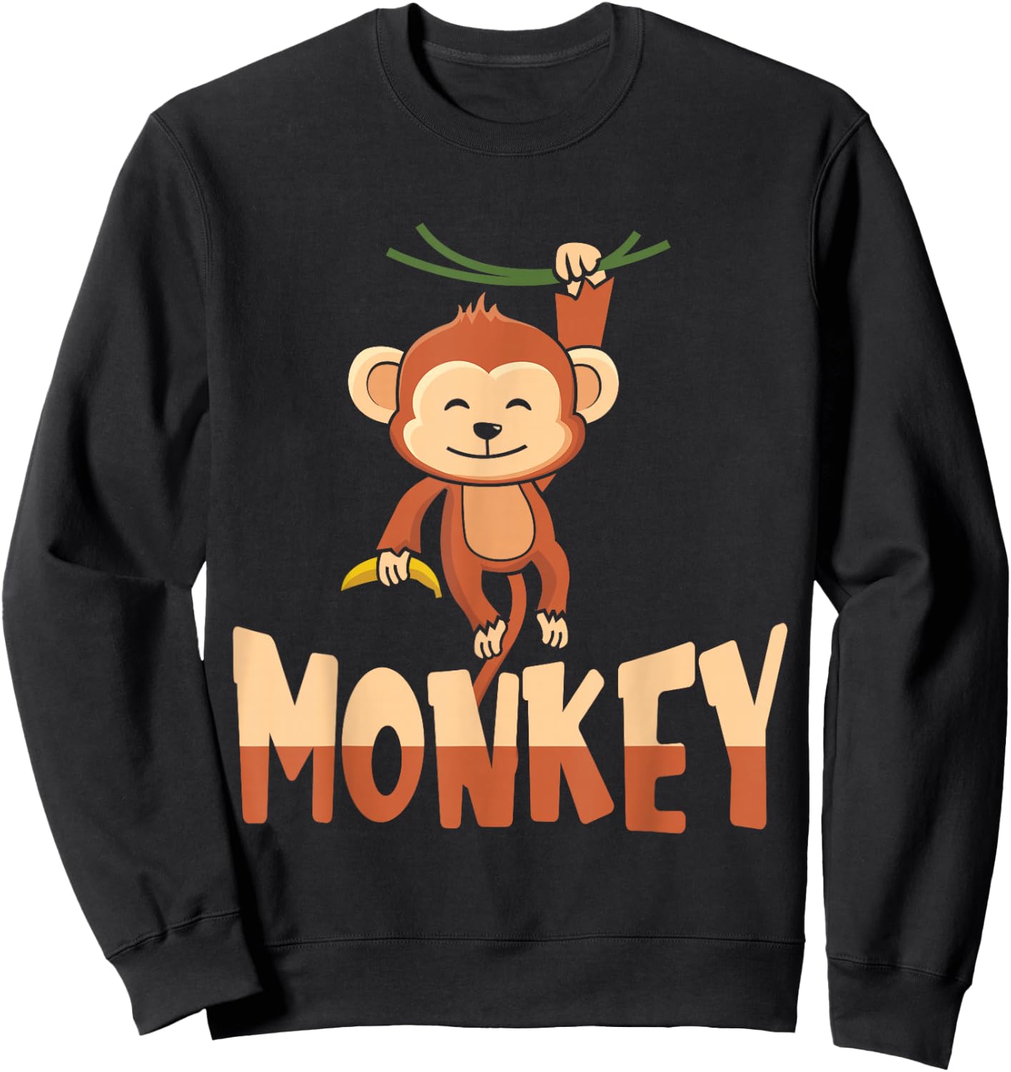 Zoo Animal Toddlers Kids Gift Cute Monkey Sweatshirt - Sweatshirt | Black