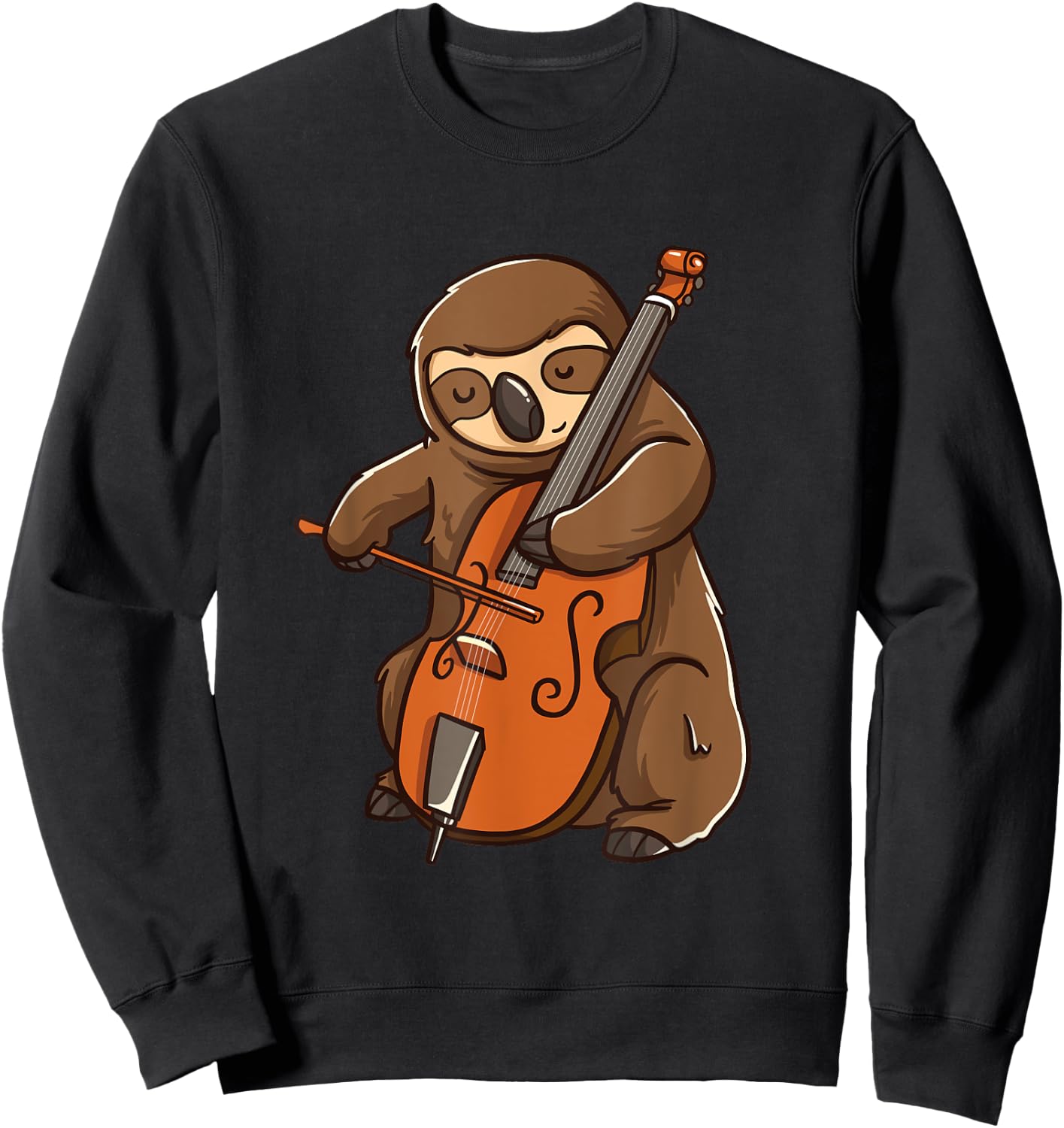 Cellist Sloth Cello Player Orchestra Music Animal Gift Sweatshirt - Sweatshirt | Black