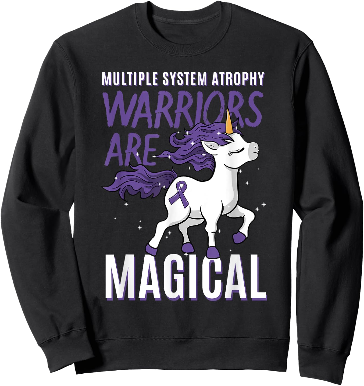 Multiple System Atrophy Unicorn Neurodegenerative Disorder Sweatshirt - Sweatshirt | Black