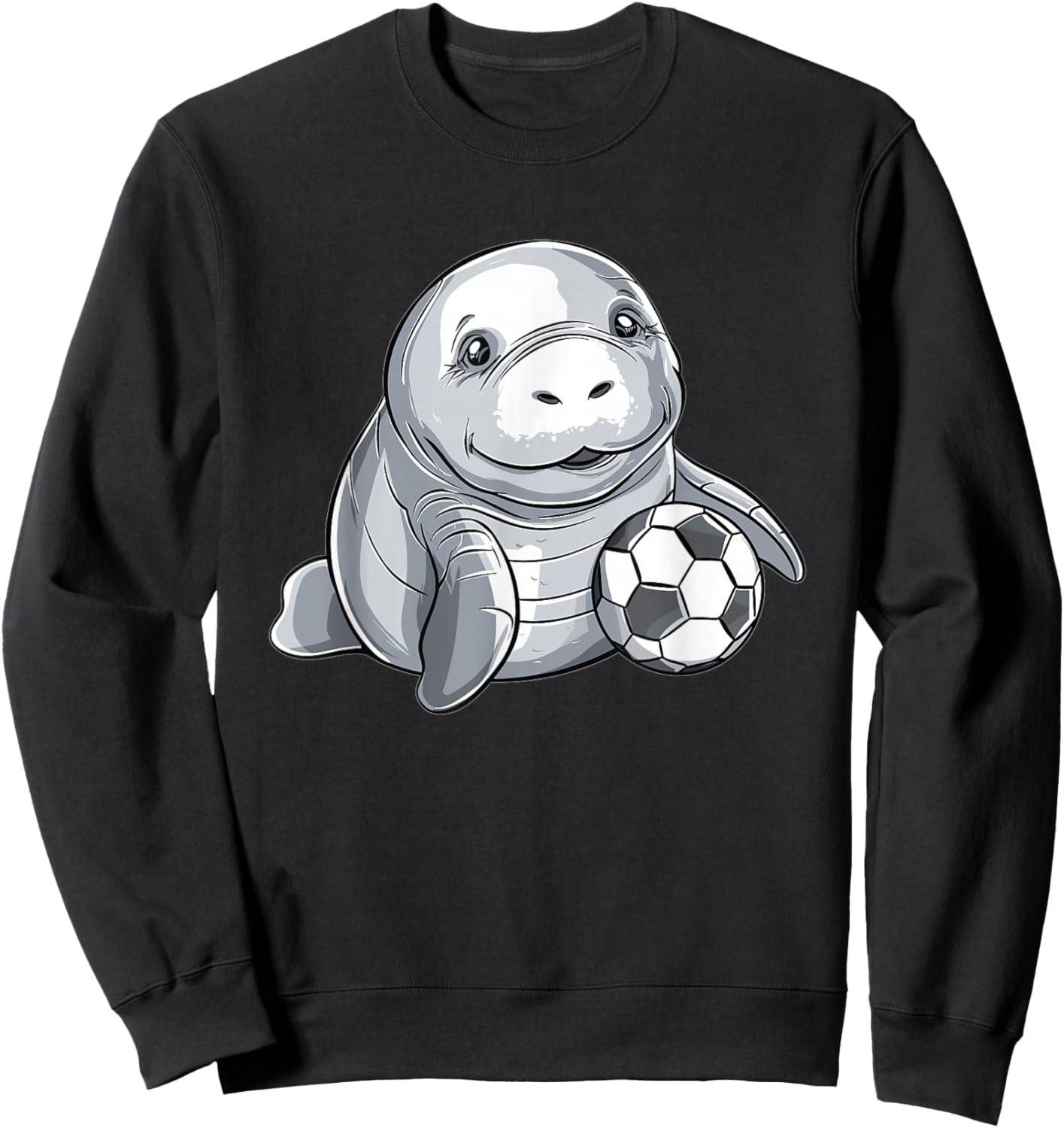 Cute Soccer Manatee Sweatshirt - Sweatshirt | Black