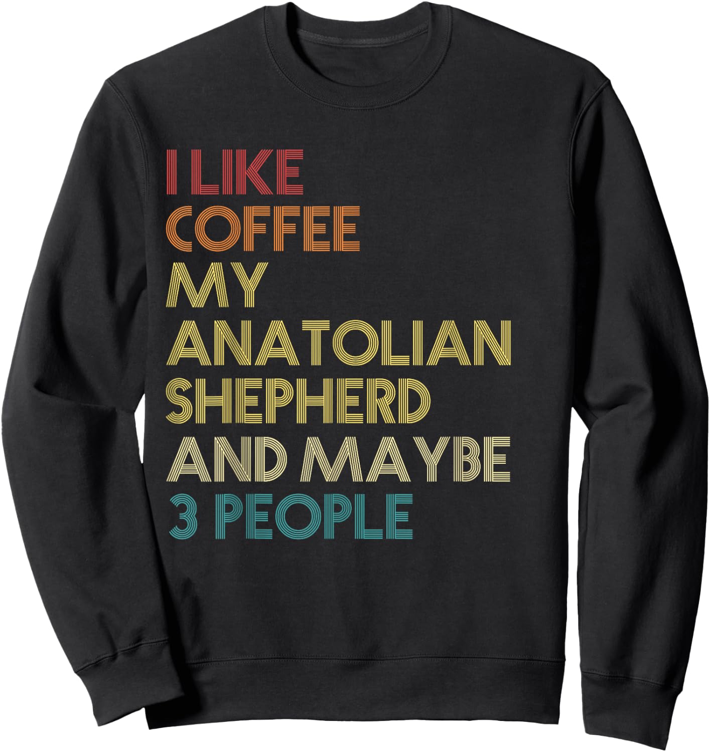 Anatolian Shepherd Dog Owner Coffee Lovers Quote Gift Retro Sweatshirt - Sweatshirt | Black